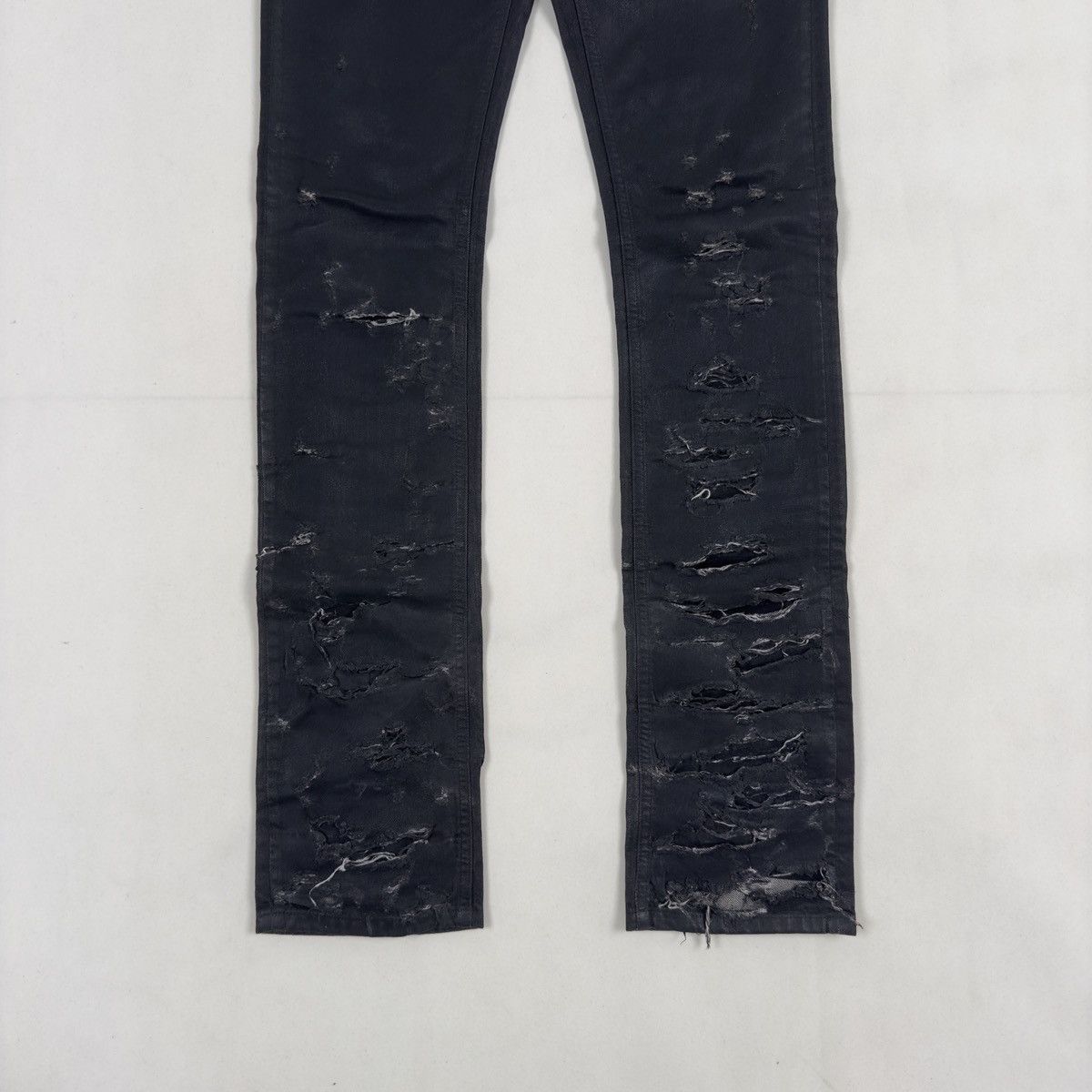 Dior × Hedi Slimane S/S2004 “Strip” Wax-Coated Distressed Denim Size US 30 / EU 46 - 4 Thumbnail
