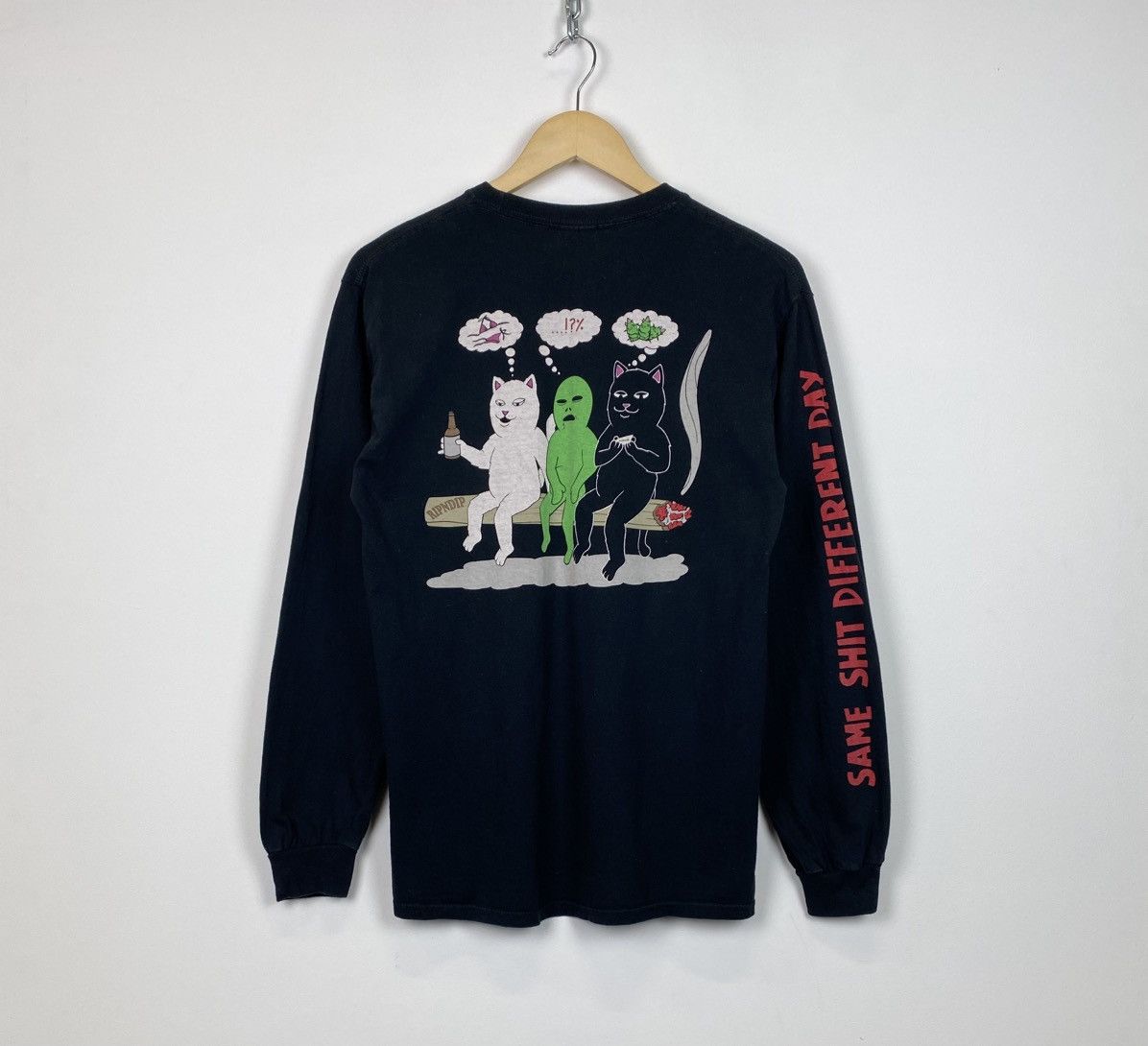 RIPNDIP RIPNDIP Same Shit Different Day Long Sleeve T-Shirt Black Size US M / EU 48-50 / 2 - 1 Thumbnail