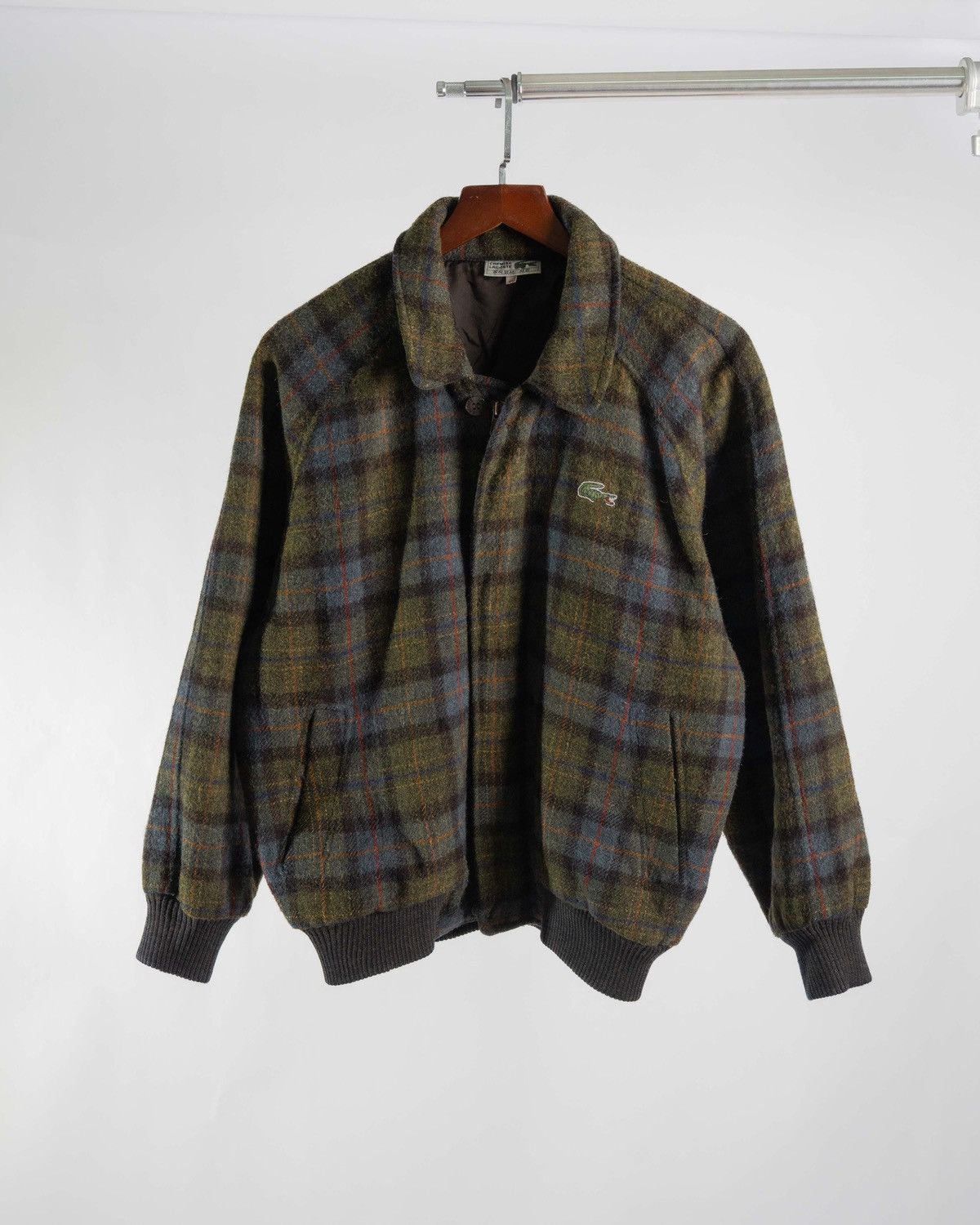 Lacoste Vintage Lacoste Wool Bomber Jacket Plaid Check Size US M / EU 48-50 / 2 - 1 Thumbnail