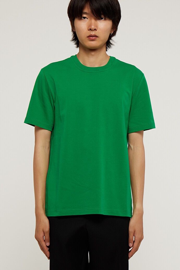 image of Bottega Veneta Cotton T-Shirt in Green, Men's (Size Small)