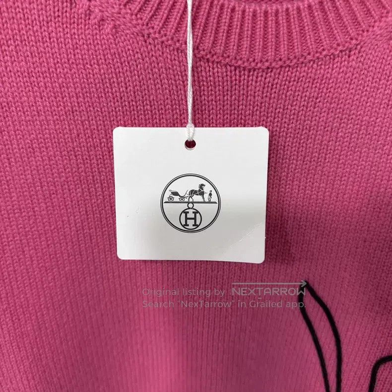 Hermes Hermes Pink Jacquard Pattern Cashmere Sweater Size M / US 6-8 / IT 42-44 - 4 Thumbnail