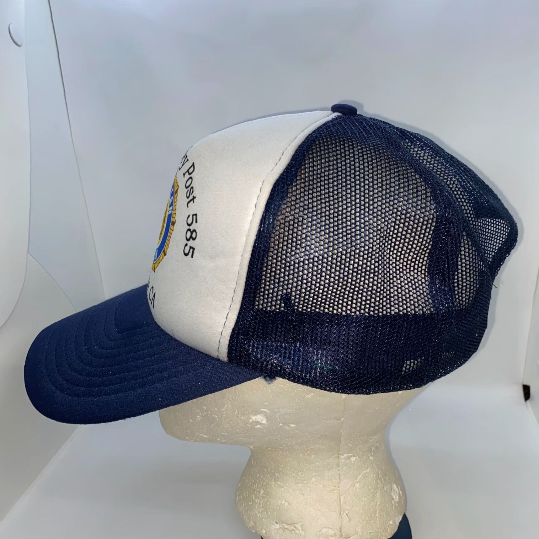 Vintage VINTAGE San Carlos California Lloyd J Tobey Trucker Hat - Adjustable Canvas Cotton Breathable Logo - Men’s Style Trucker Hat Blue - San Sun Brand Size ONE SIZE - 2 Thumbnail