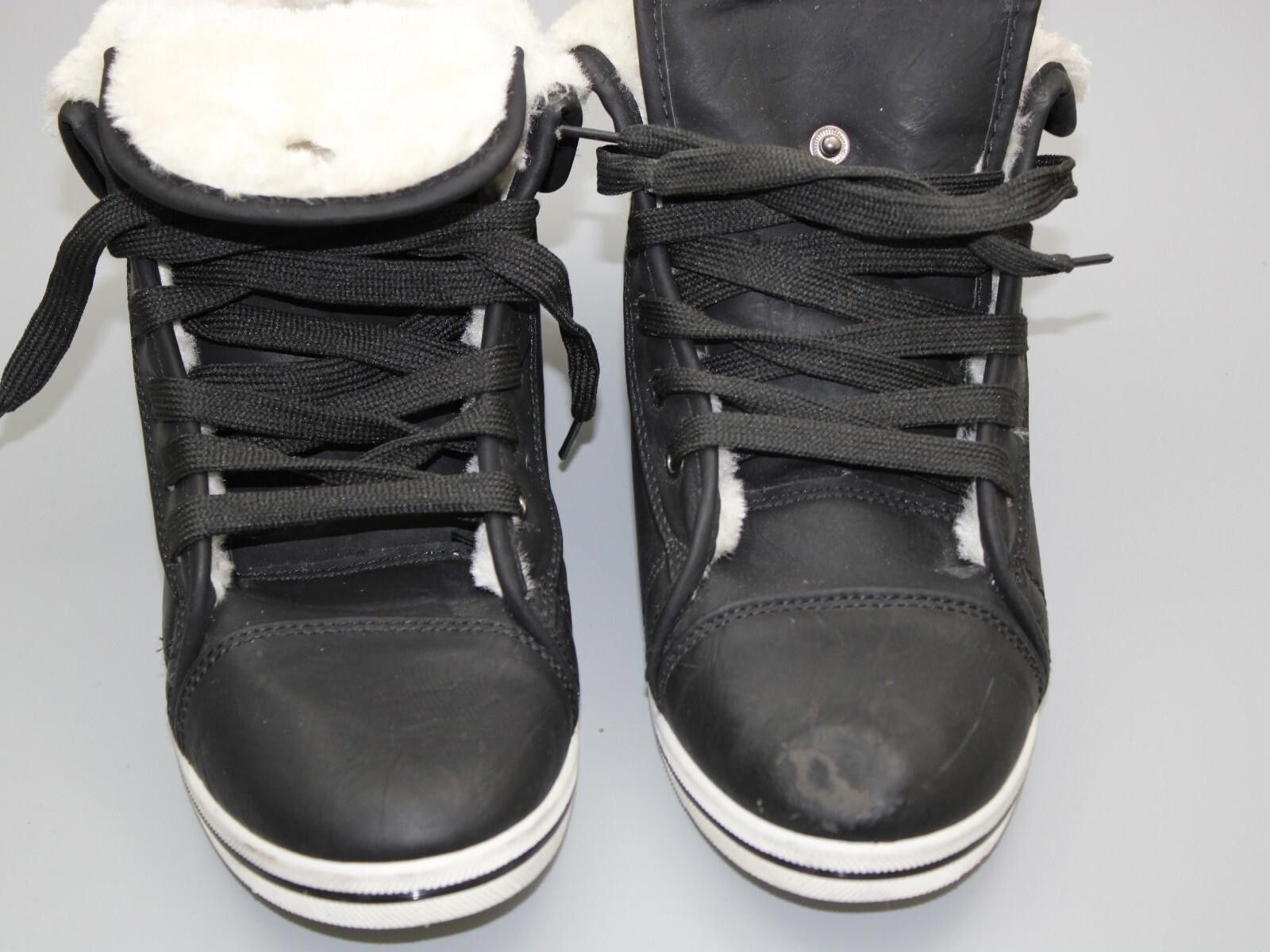 Ugg Black Ugg Trainers with White Furry Tops Size 41 UK size 7.5 Size US 9.5 / IT 39.5 - 2 Thumbnail