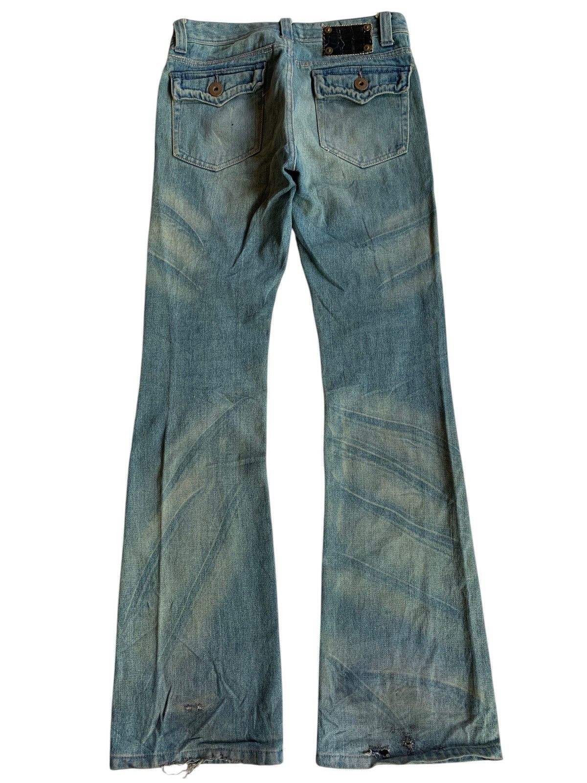 Kapital FLARE💥JAPANESE PUNK STYLE UNKNOWN RUSTY DISTRESSED DENIM🎌☠️ Size US 30 / EU 46 - 4 Thumbnail