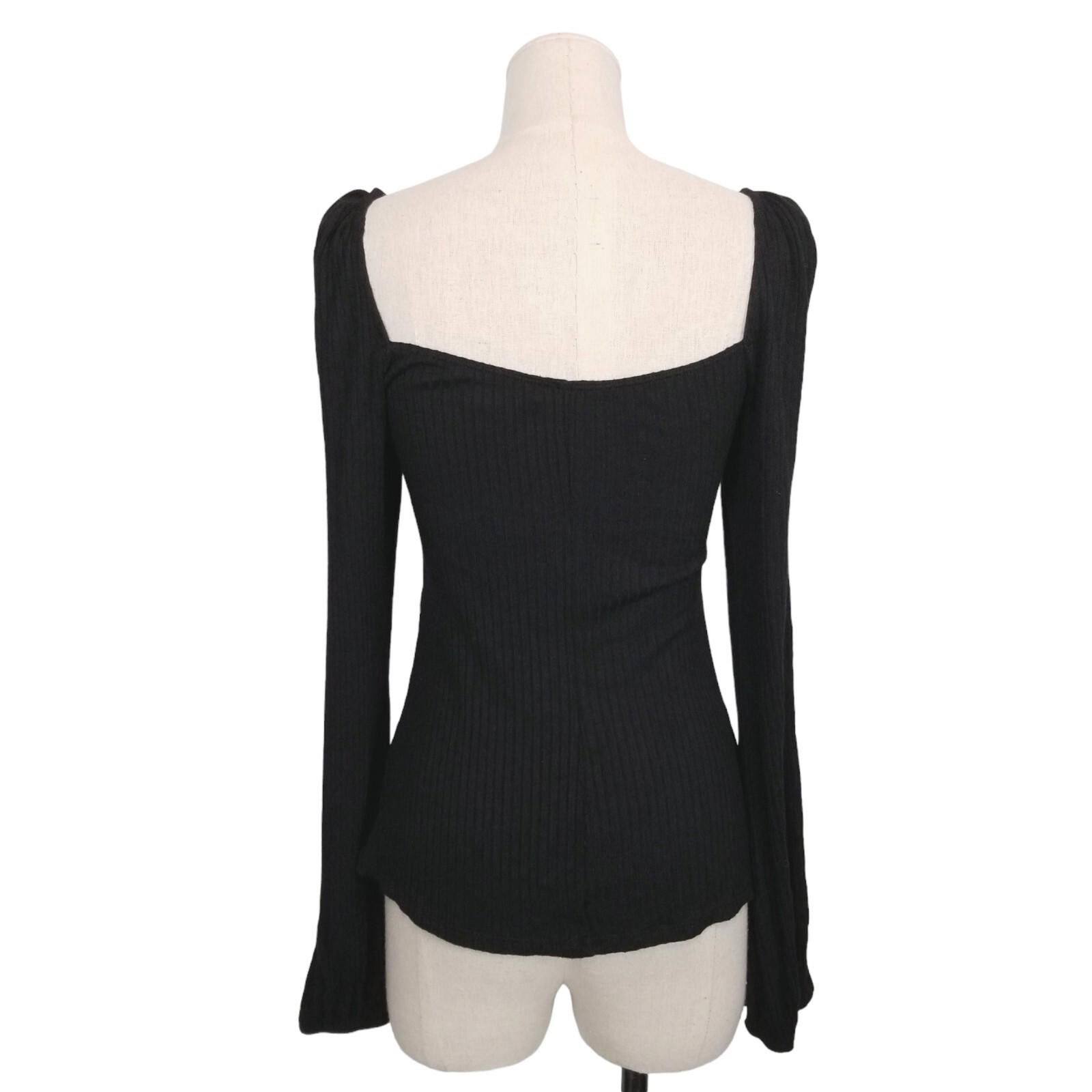 Reformation Reformation Rosalind Bow Cutout Top Black Sz Large Size L / US 10 / IT 46 - 4 Thumbnail