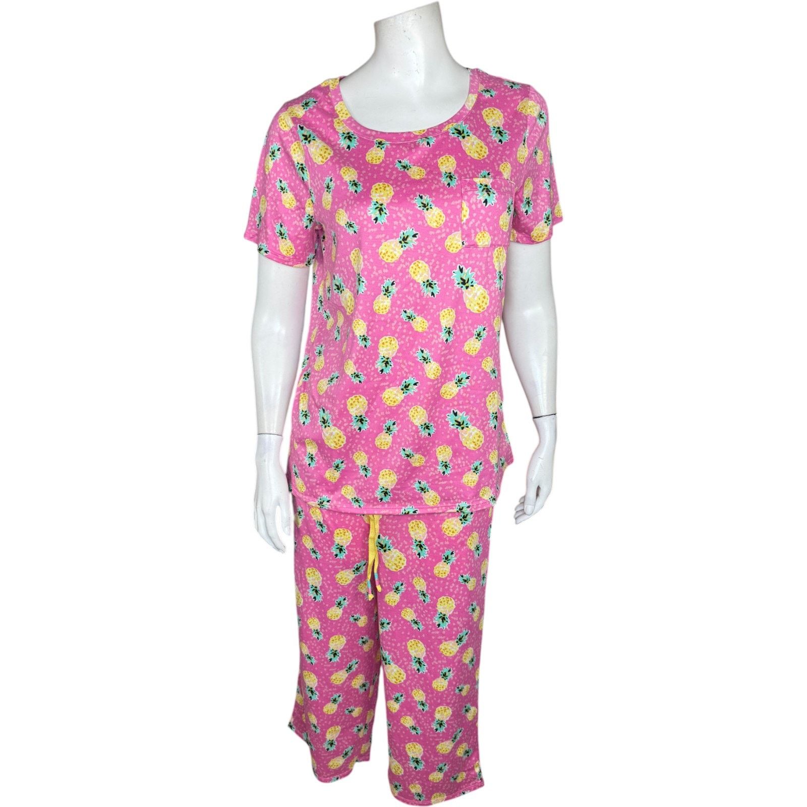Other Cuddl Duds Comfort Code Pineapple Pajama Set XS Pink Capri Size ONE SIZE - 1 Thumbnail