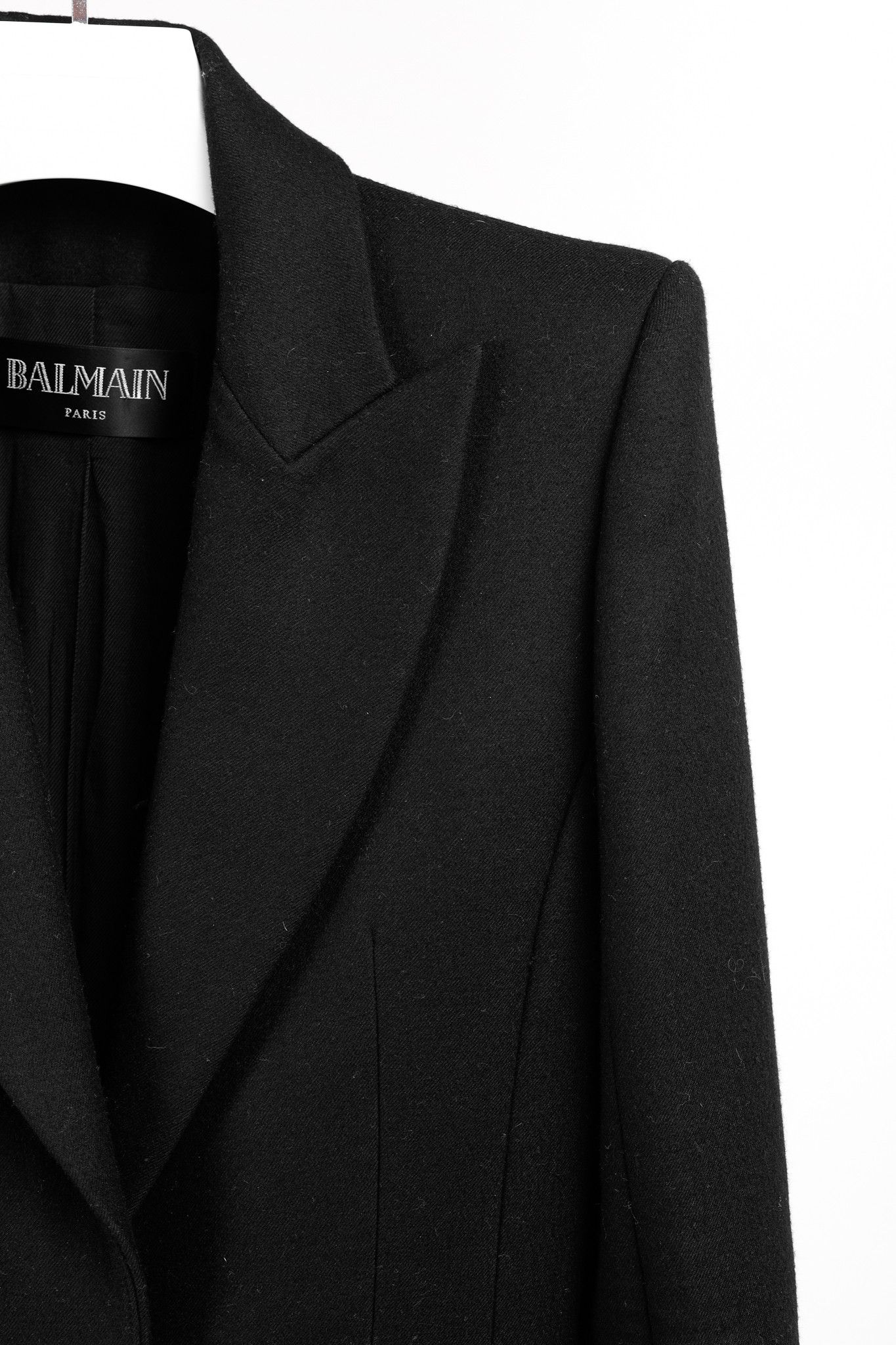 Balmain Balmain Golden Crest Button Black Wool Overcoat Size M / US 6-8 / IT 42-44 - 5 Thumbnail