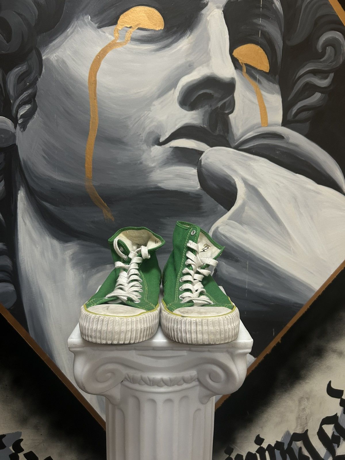 Vintage green high tops Size US 12 / EU 45 - 1 Thumbnail