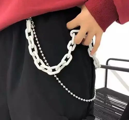Jewelry Pocket Chain White Punk Rock Link Gothic Wallet Chrome Size ONE SIZE - 3 Thumbnail