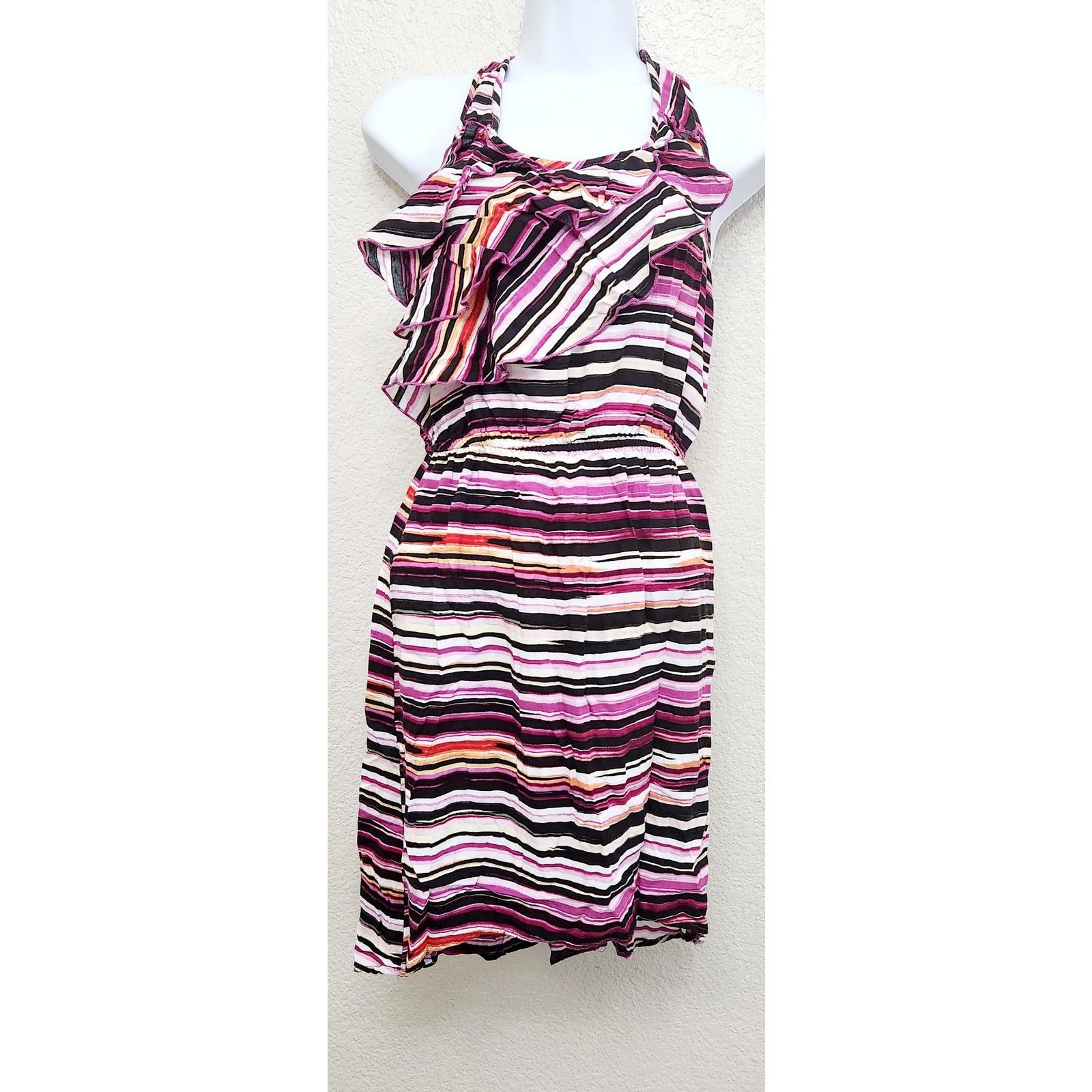 Other Self Esteem Purple Black White Striped Mini Dress Medium Size M / US 6-8 / IT 42-44 - 1 Thumbnail