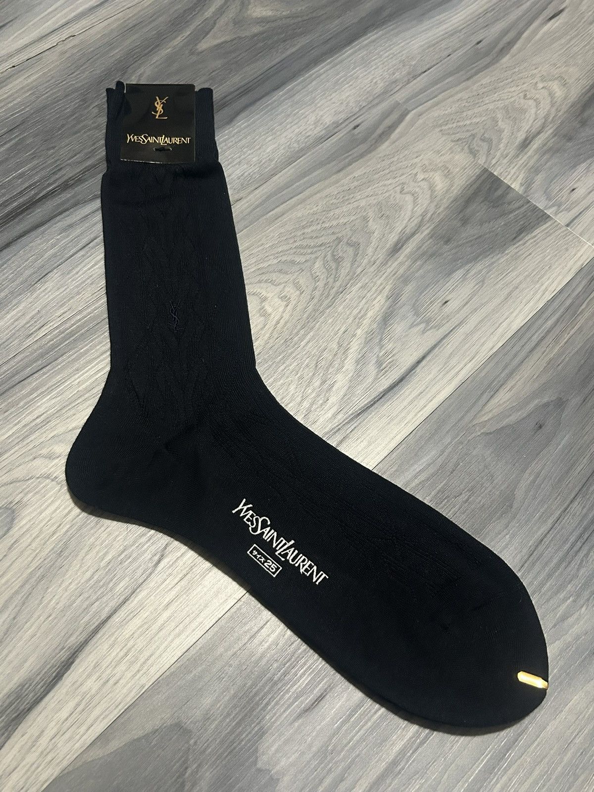 Yves Saint Laurent Yves Saint Laurent Men’s Black Dress Socks in Box Size ONE SIZE - 3 Thumbnail
