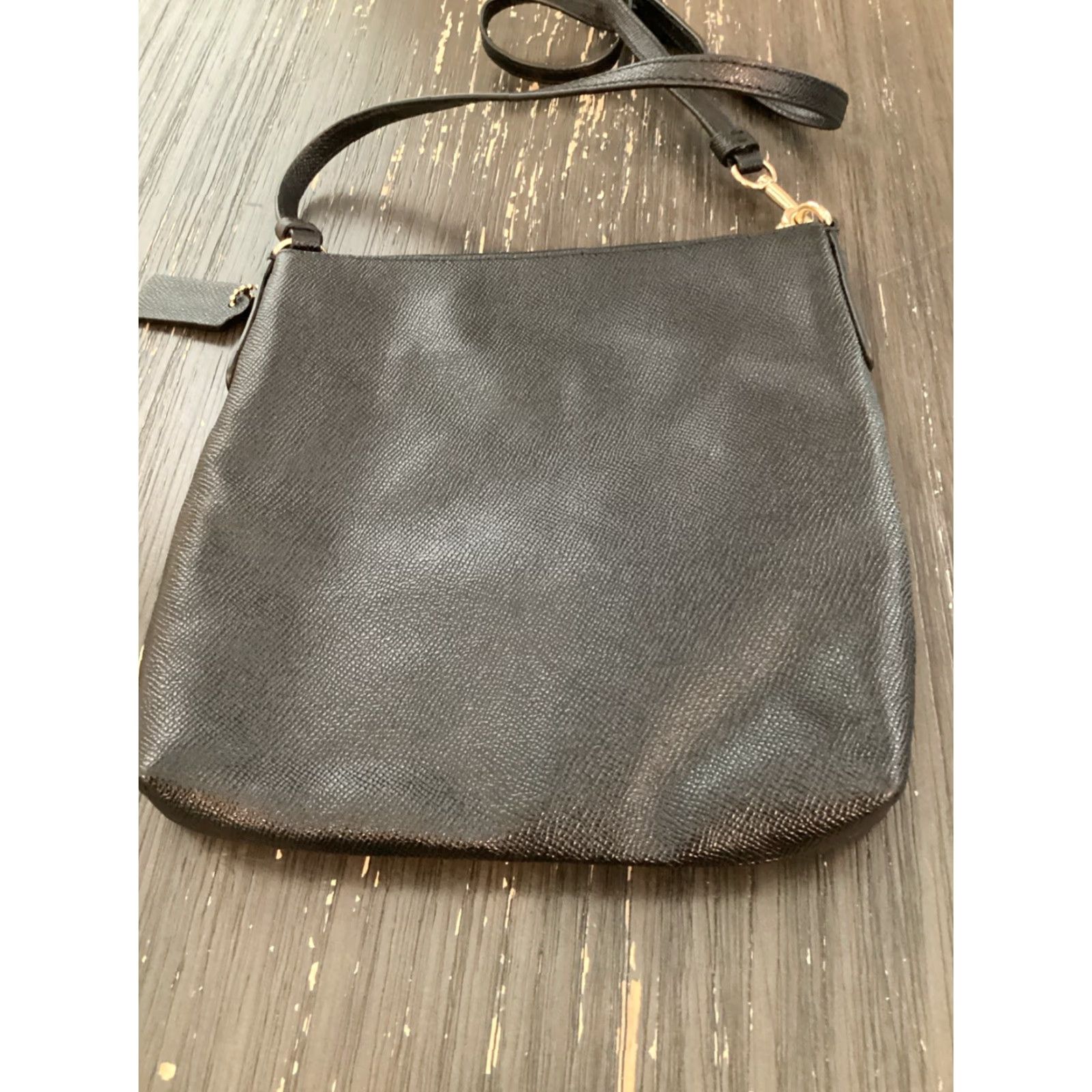 Coach VINTAGE Coach Kitt Messenger Crossbody Black/Gold Leather Small File Bag (Medium) Womens Size ONE SIZE - 4 Thumbnail