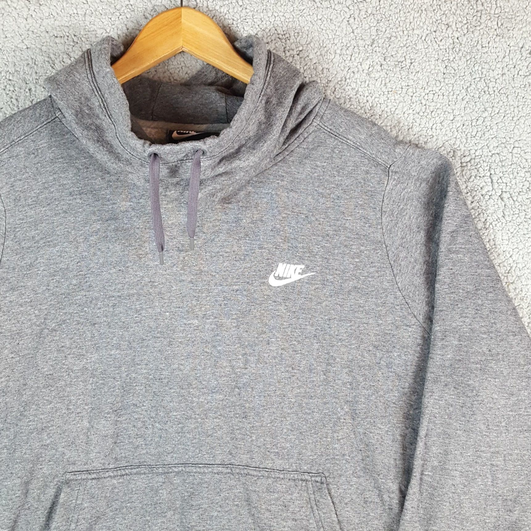 Nike VINTAGE Nike Hoodie Swoosh Pullover Big 2X Gray Crewneck Sweatshirt Men Pullover Hooded 90s Y2K College USA Sportswear Graphic Print Fleece Size US XXL / EU 58 / 5 - 5 Thumbnail