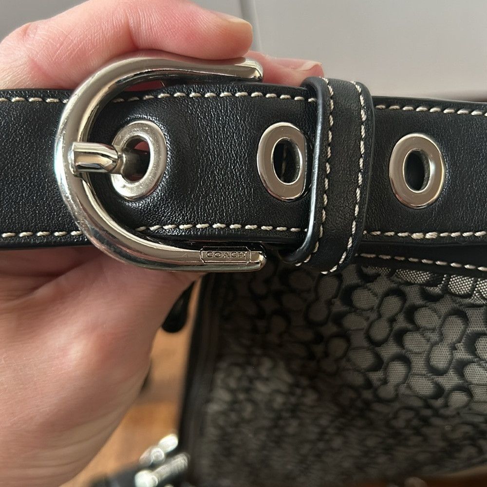 Coach Authentic Vintage Coach Signature Double C Black Leather Tr Size ONE SIZE - 4 Thumbnail