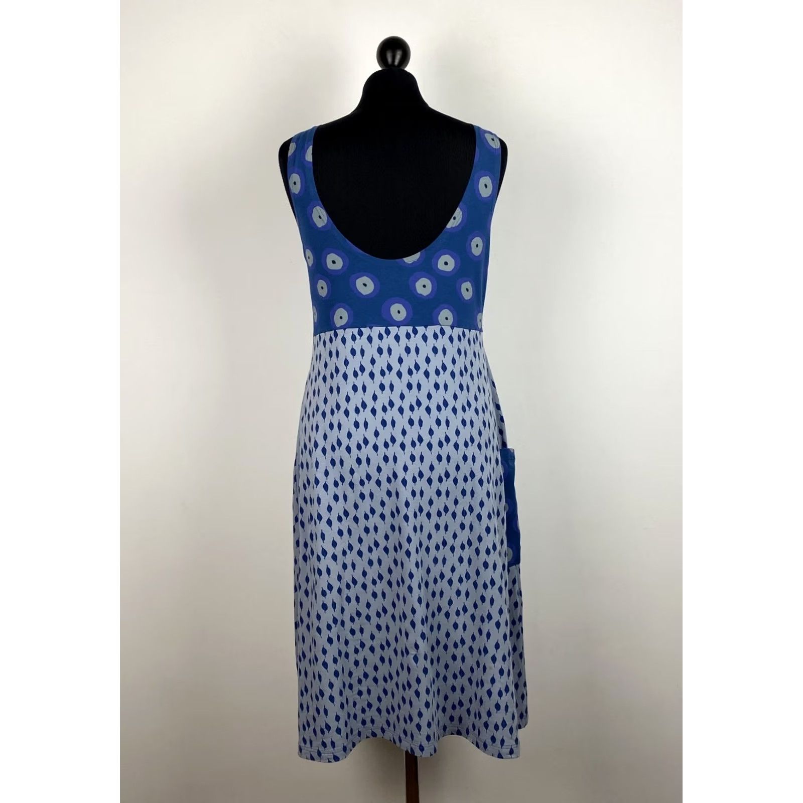 Vintage Gudrun Sjoden Womens Cotton Blue Dress M Dress Knee Length Womens M Blue Gudrun Sjoden Dress Size M / US 6-8 / IT 42-44 - 4 Thumbnail