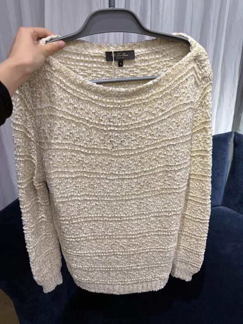 Loro Piana Loro Piana Milk White Coarse Knit Sweater - Silk Size S / US 4 / IT 40 - 1 Thumbnail