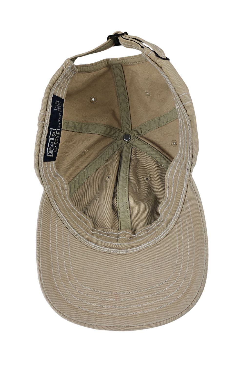 Polo Ralph Lauren 1998 Polo RL Stencil Logo Cap – Khaki Twill (Made in Taiwan) Size ONE SIZE - 2 Thumbnail