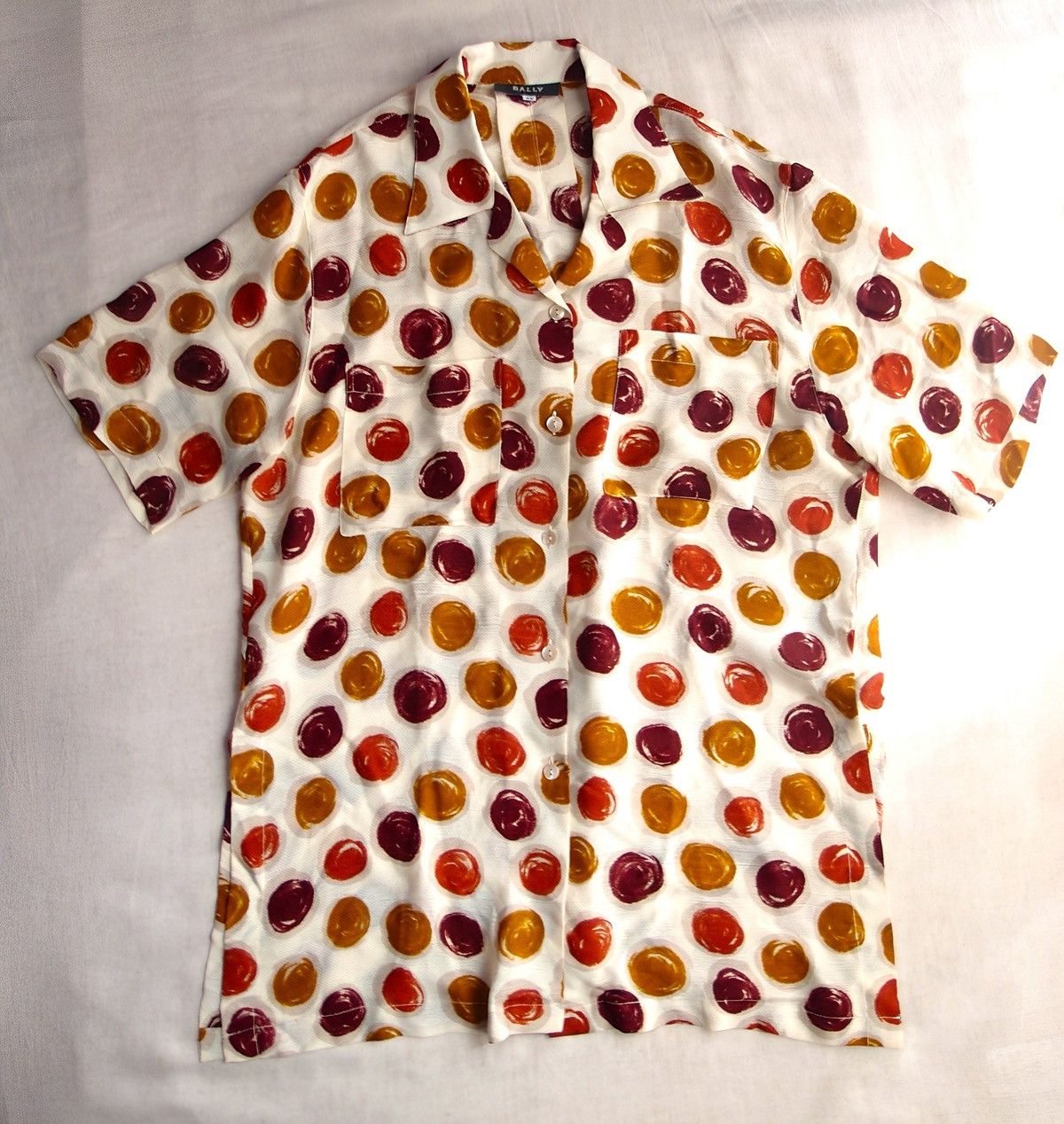 Bally BALLY Silk Rayon Dot Open Collar Shirt Size 42 Size M / US 6-8 / IT 42-44 - 1 Thumbnail