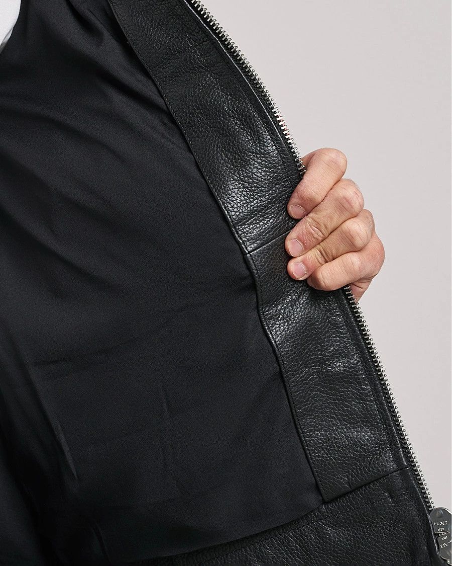 J.Lindeberg o1tko11224 Leather/ Shearling Jacket in Black/Brown Size US L / EU 52-54 / 3 - 6 Thumbnail