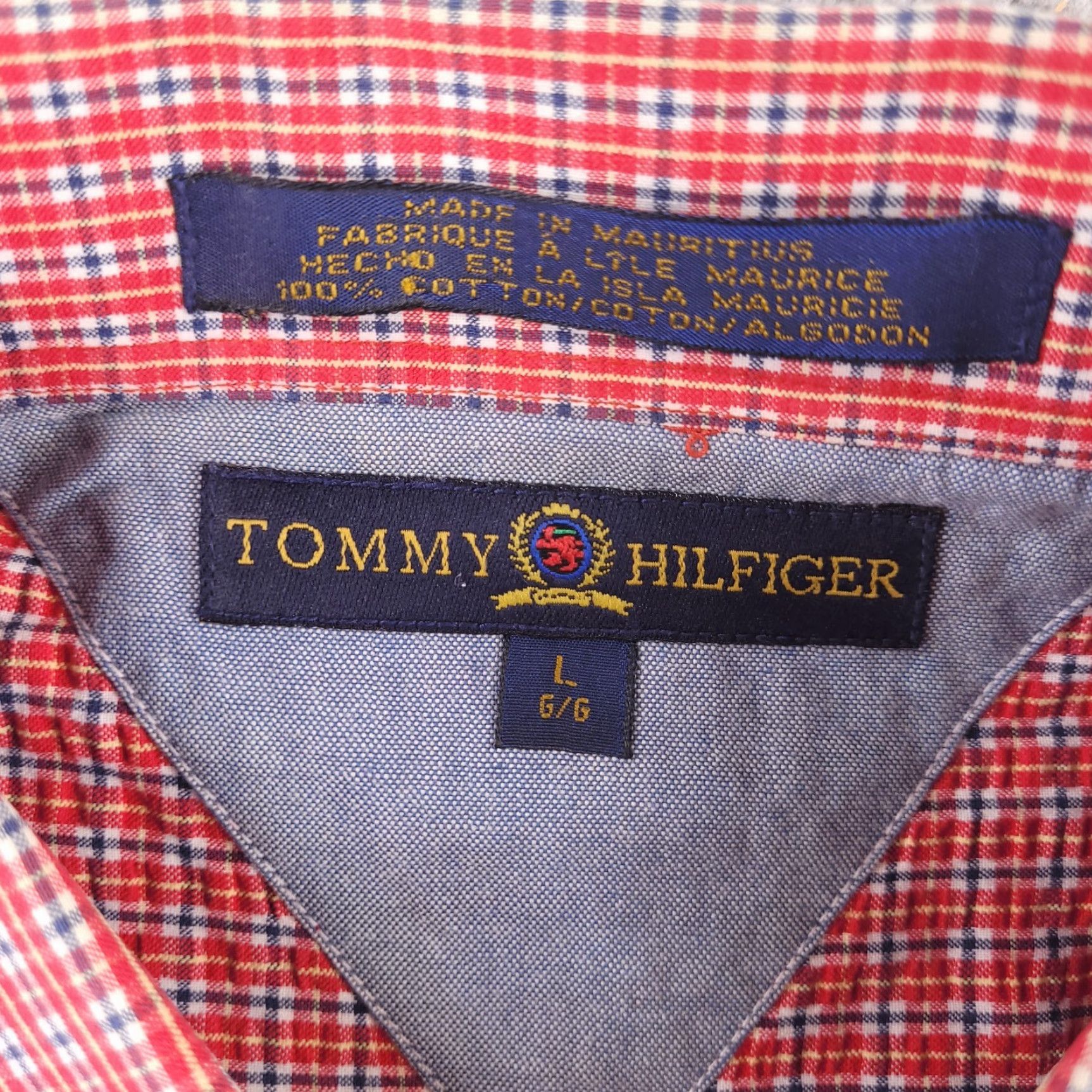 Tommy Hilfiger VINTAGE Tommy Hilfiger Shirt Mens XL Red Gingham Short Sleeve Button UP Size US XL / EU 56 / 4 - 4 Thumbnail