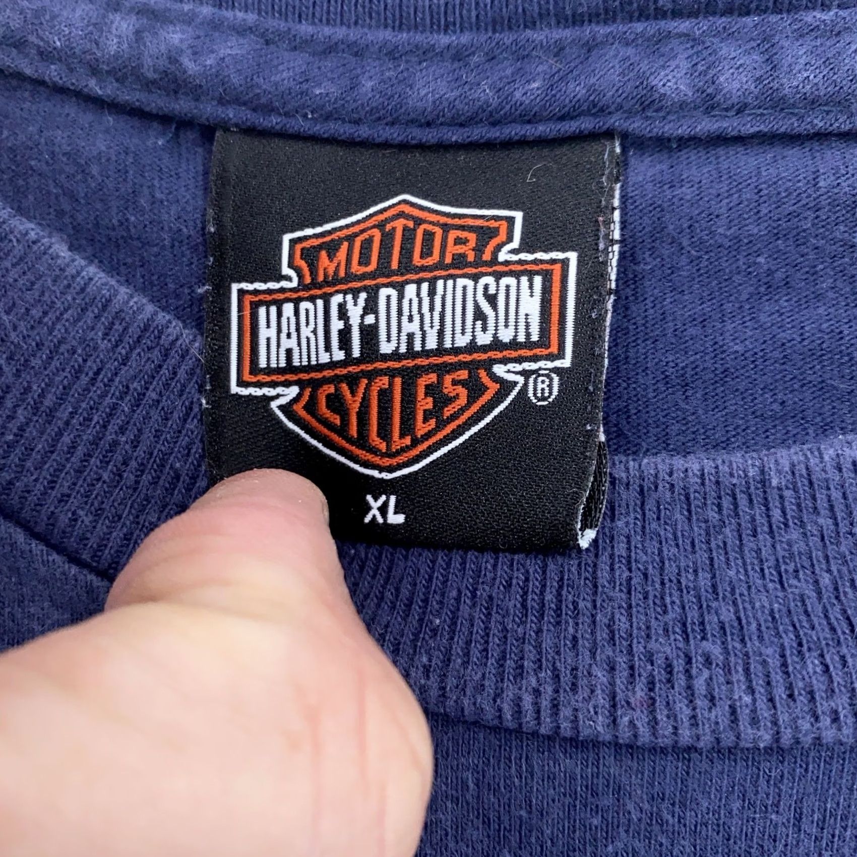 Harley Davidson VINTAGE Harley-Davidson Shirt Mens L Blue USA Bar Shield 90s Size US L / EU 52-54 / 3 - 6 Thumbnail