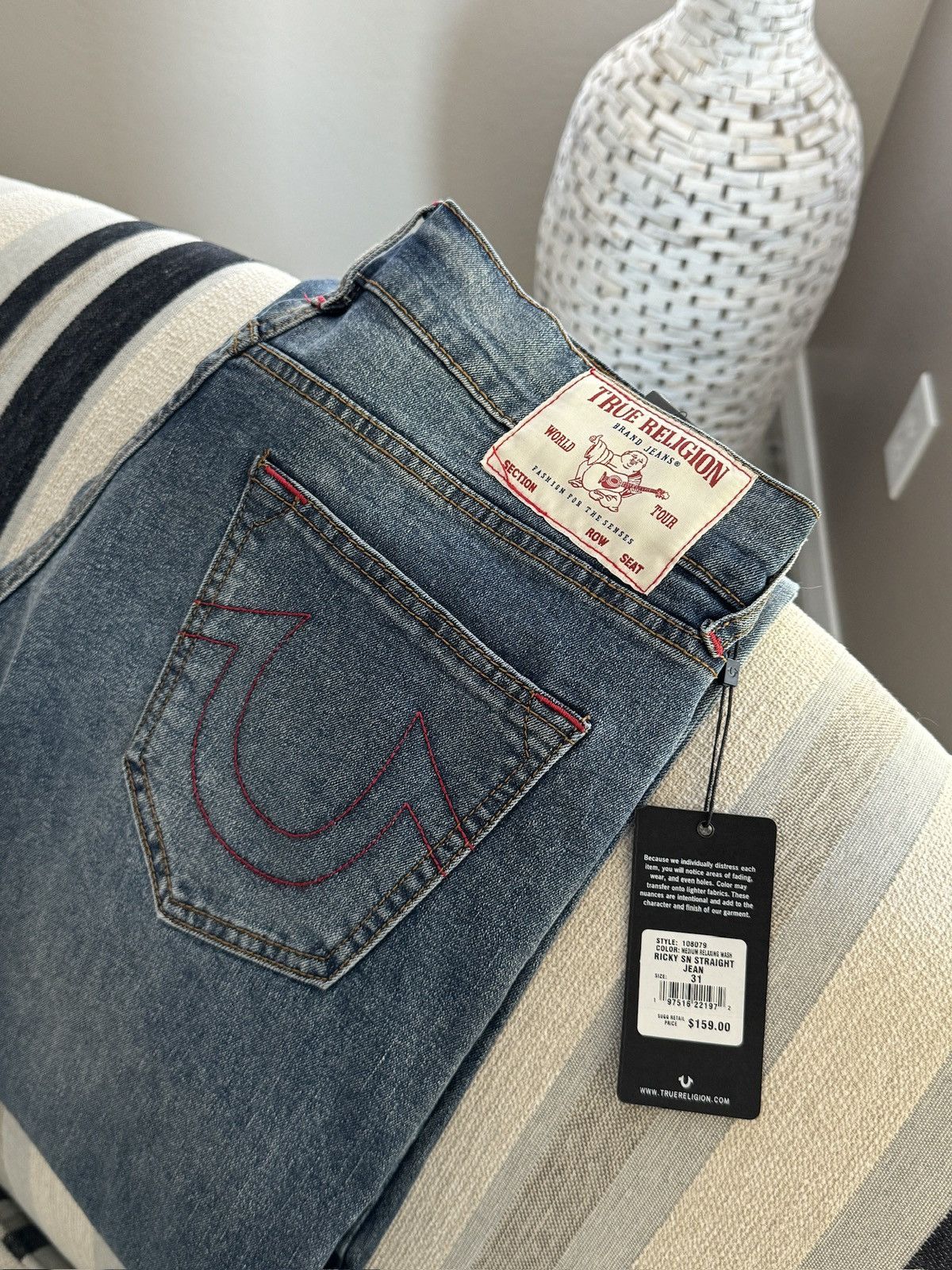 True Religion VINTAGE True Religion Red Stitch Jeans ‼️ Size US 31 - 2 Thumbnail