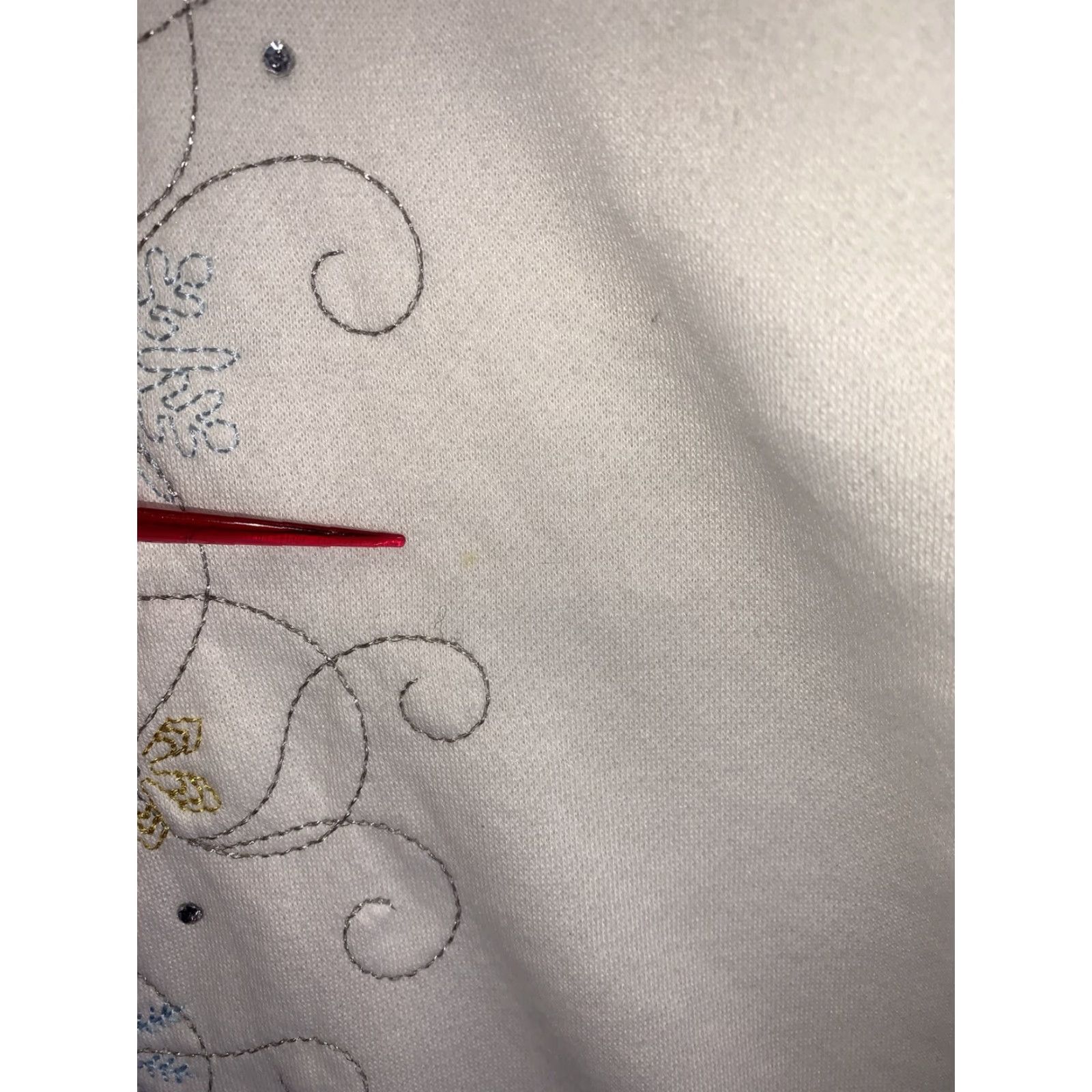 Vintage Extra Shenanigans Womens Plus Size Button Front Sweater Snowflakes 1X Ivory Cardigan Womens Winter 1X Size XL / US 12-14 / IT 48-50 - 7 Thumbnail