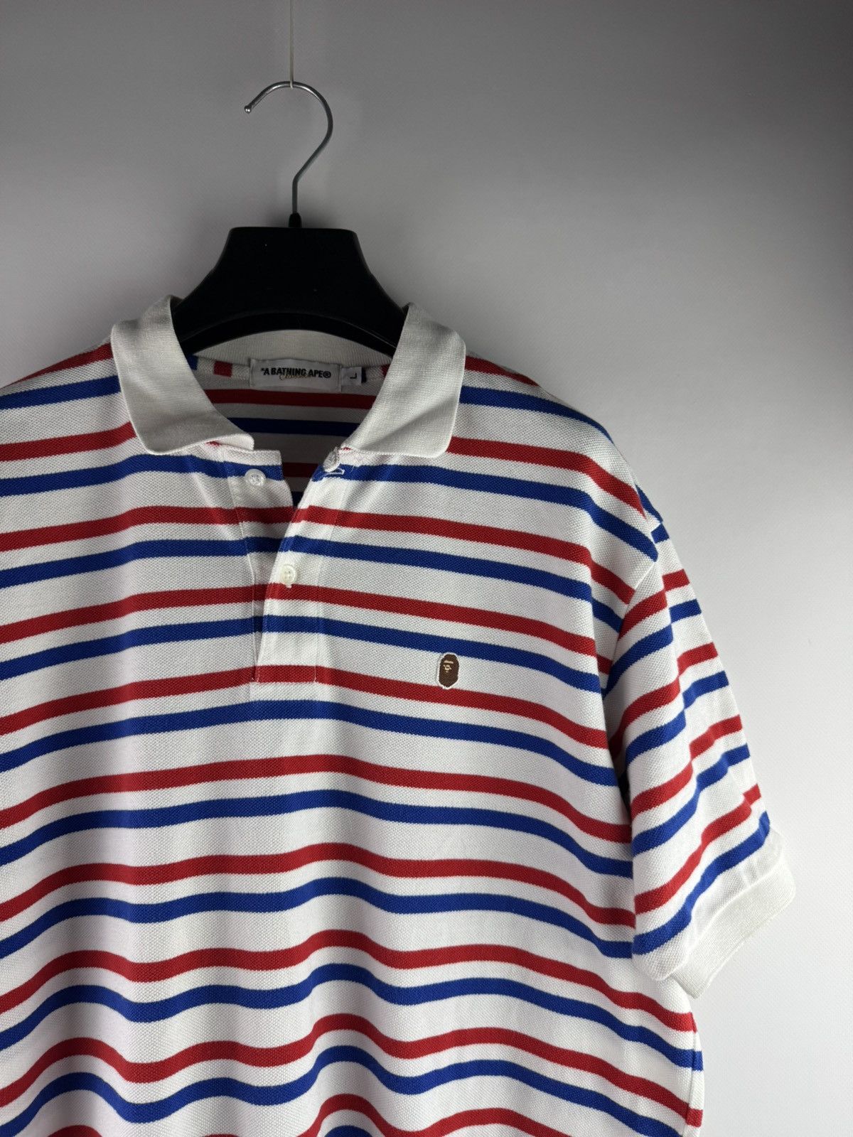 Bape Vintage BAPE A Bathing Ape Striped T-Shirt Polo Size US L / EU 52-54 / 3 - 2 Thumbnail