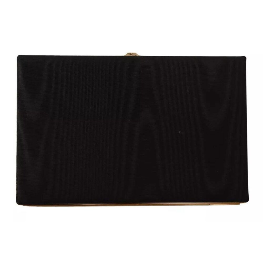 Dolce & Gabbana Dolce & Gabbana Black Silk Gold Frame Clutch Evening Party P Size ONE SIZE - 6 Thumbnail