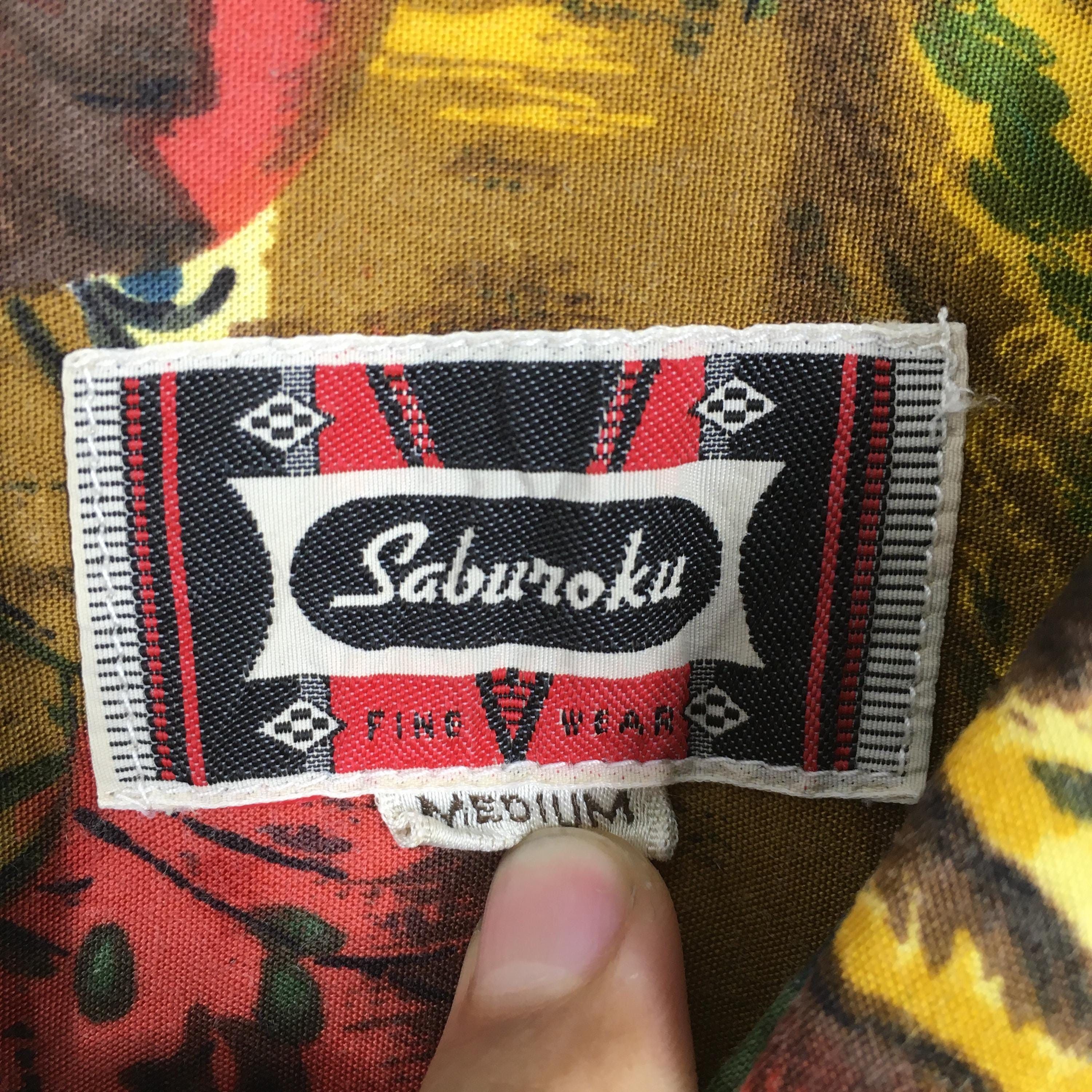 Japanese Brand 1970s Saburoku Japan Funky Abstract Jungle People Shirt M Size US M / EU 48-50 / 2 - 5 Thumbnail
