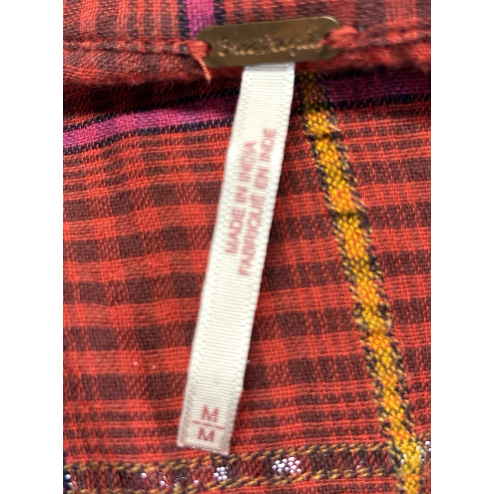 Free People Free People Break My Stride Plaid Tunic Size Medium Red Long Sleeve Oversized Size M / US 6-8 / IT 42-44 - 6 Thumbnail