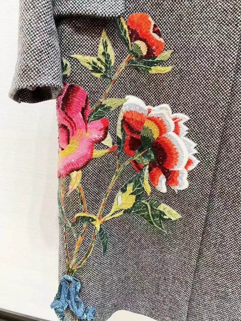 Gucci Gucci Embroidered Wool Long Coat- Size US L / EU 52-54 / 3 - 4 Thumbnail