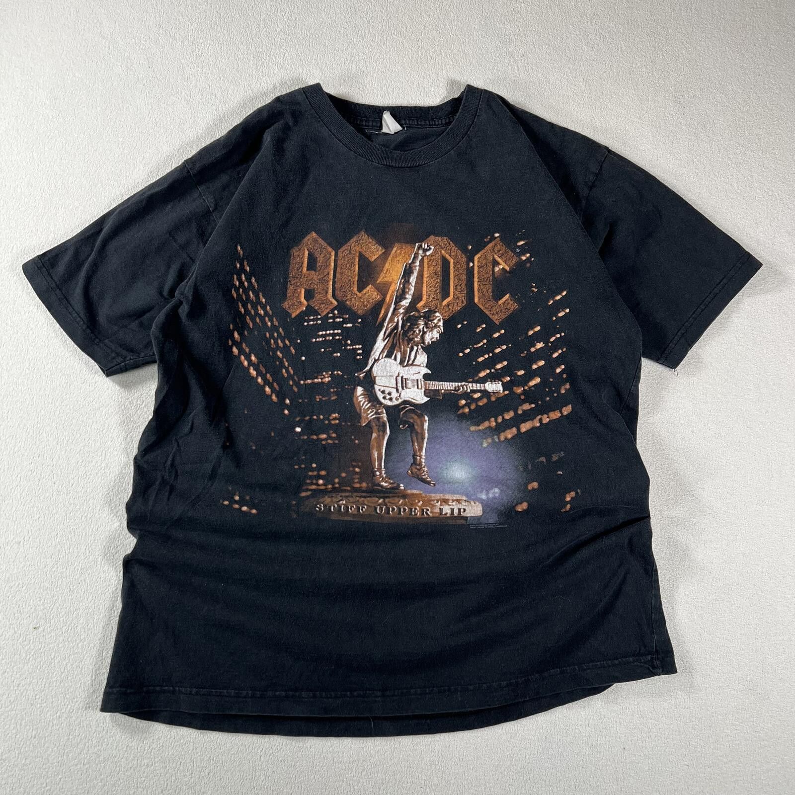 Brockum Vintage 90s ACDC Stuff Upper Lip Tour Band Tee Size US L / EU 52-54 / 3 - 1 Thumbnail