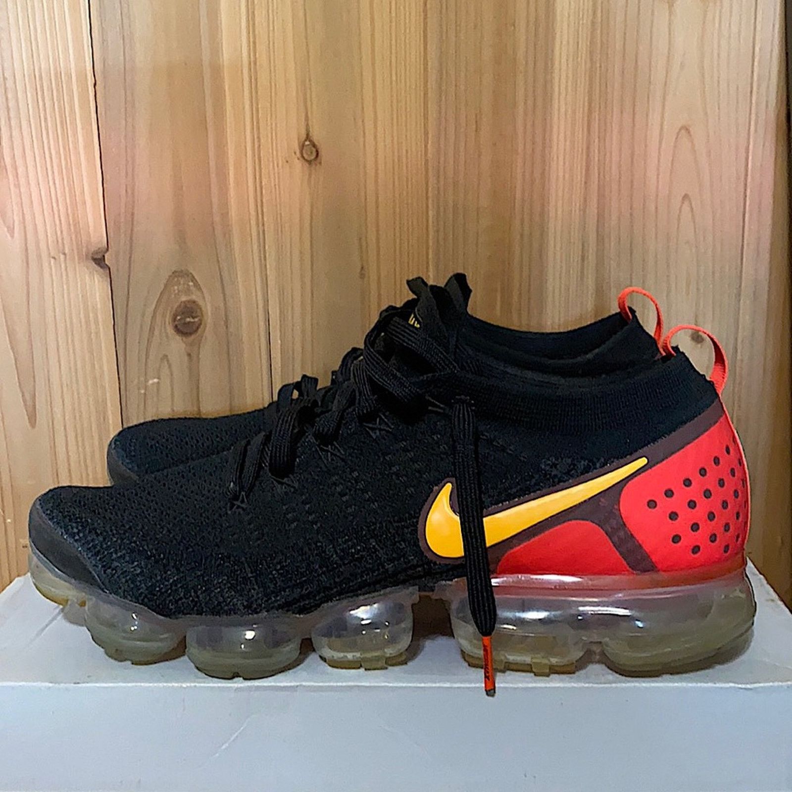 Nike Nike vapormax flyknit 2 black laser orange total crimson Size US 11 / EU 44 - 1 Thumbnail