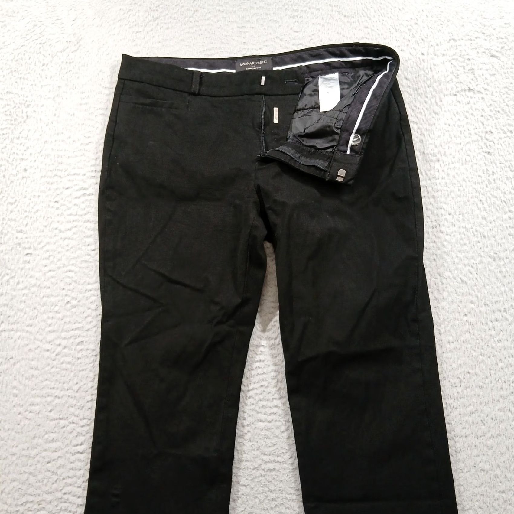 Banana Republic Sloan Curvy Banana Republic Black Stretch Pants - Business Workwear | Sale Size 32" / US 10 / IT 46 - 7 Thumbnail