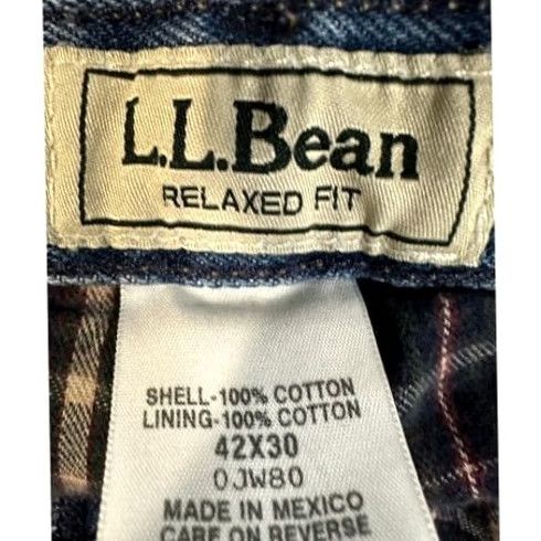 Vintage L.L. Bean Jeans Mens 42X30 Blue Distressed Relaxed Fit Straight Denim Pants Size US 42 / EU 58 - 4 Thumbnail