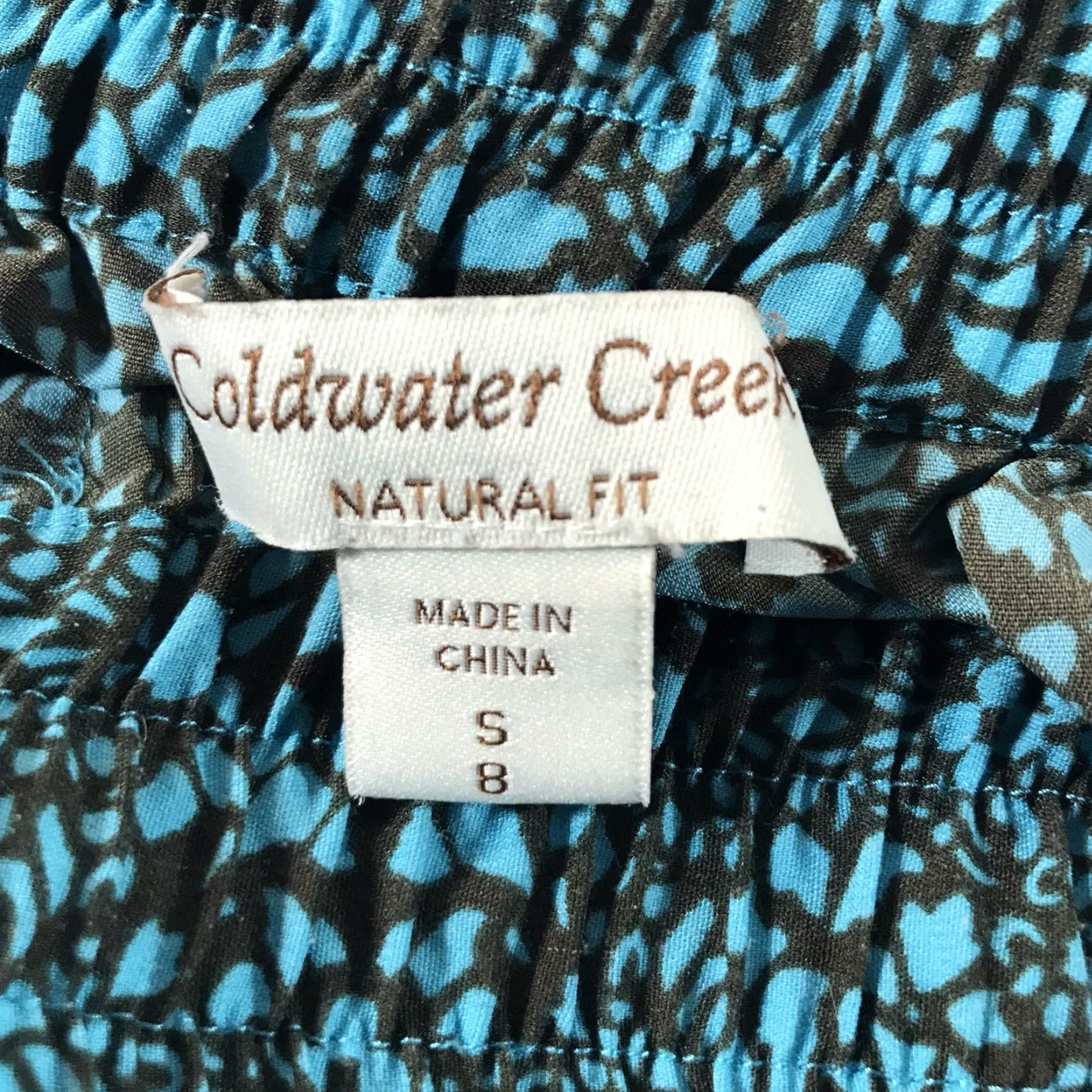 Coldwater Creek Coldwater Creek Teal/Brown Floral Geometric Drawstring Pants Womens Size S/8 Ankle Casual Lightweight Size 28" / US 6 / IT 42 - 4 Thumbnail