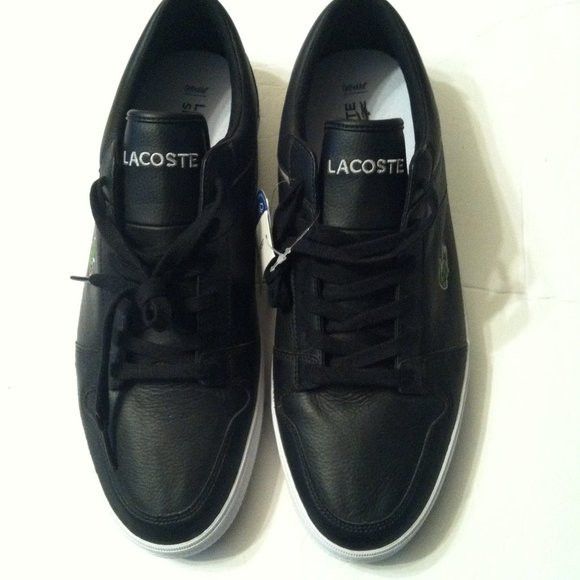 Lacoste LACOSTE MENS NEW BLACK LEATHER FASHION SNEAKERS SIZE: 11.5 Size US 11.5 / EU 44-45 - 2 Thumbnail
