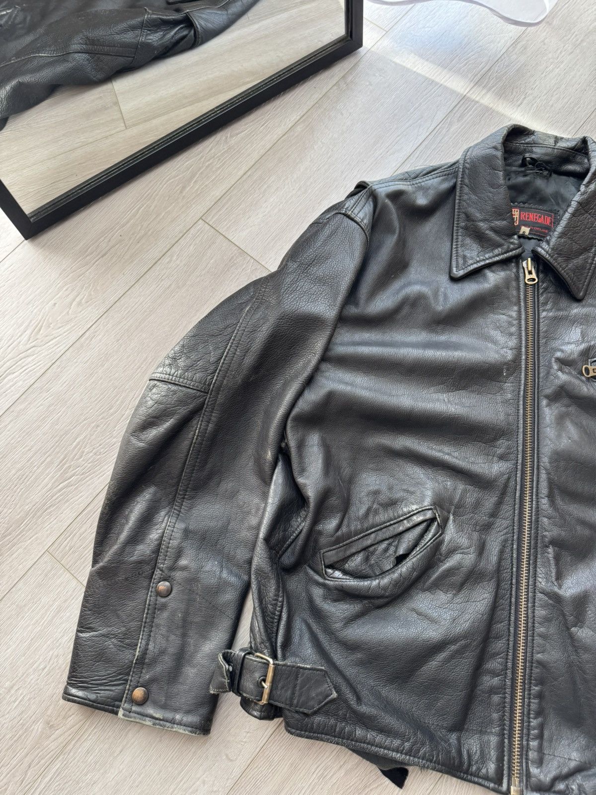 Genuine Leather Vintage Leather Jacket Ramones Biker Rare Punk Rock Rare Size US M / EU 48-50 / 2 - 2 Thumbnail