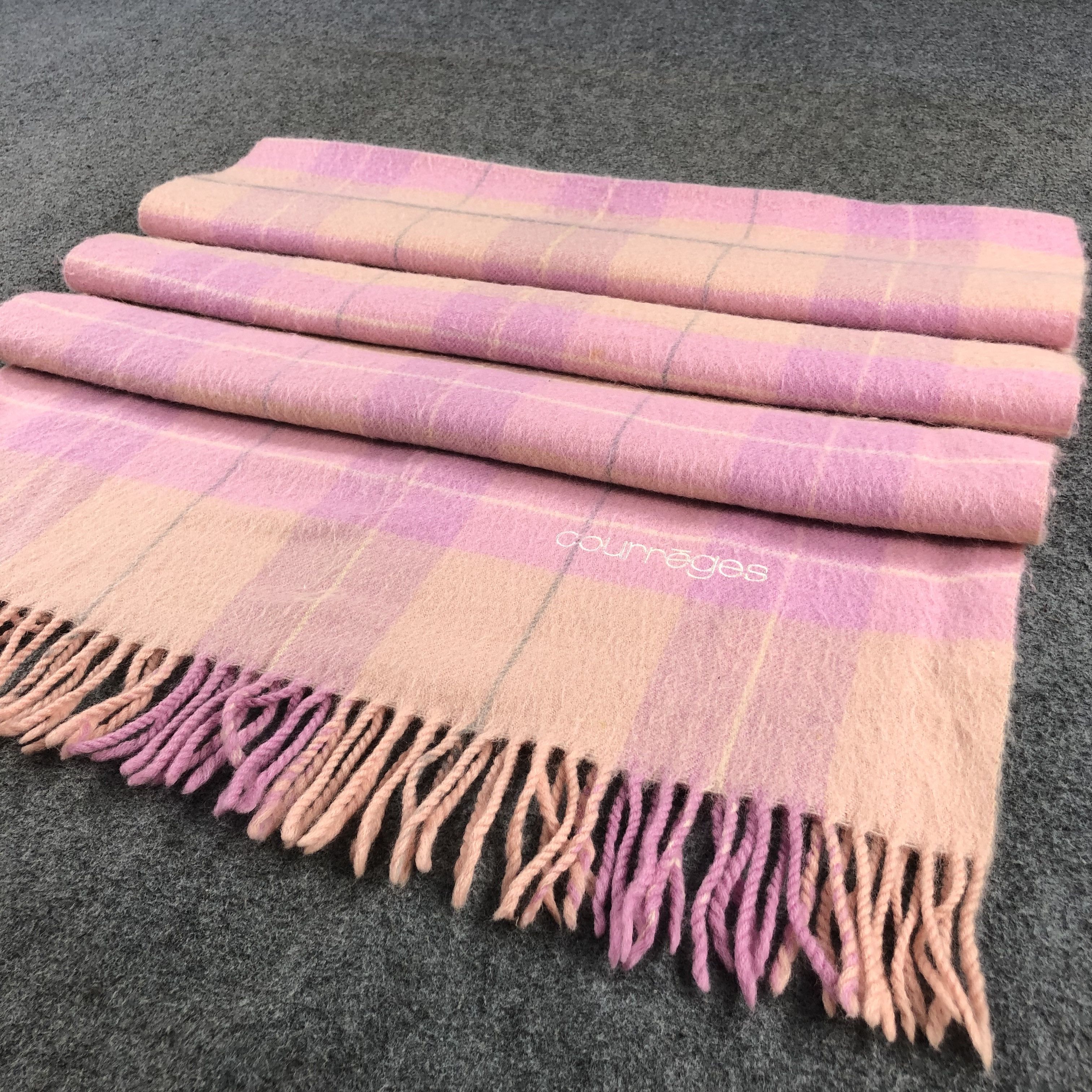 Courreges Courreges Tartan Wool Scarf Muffler V890 Size ONE SIZE - 3 Thumbnail