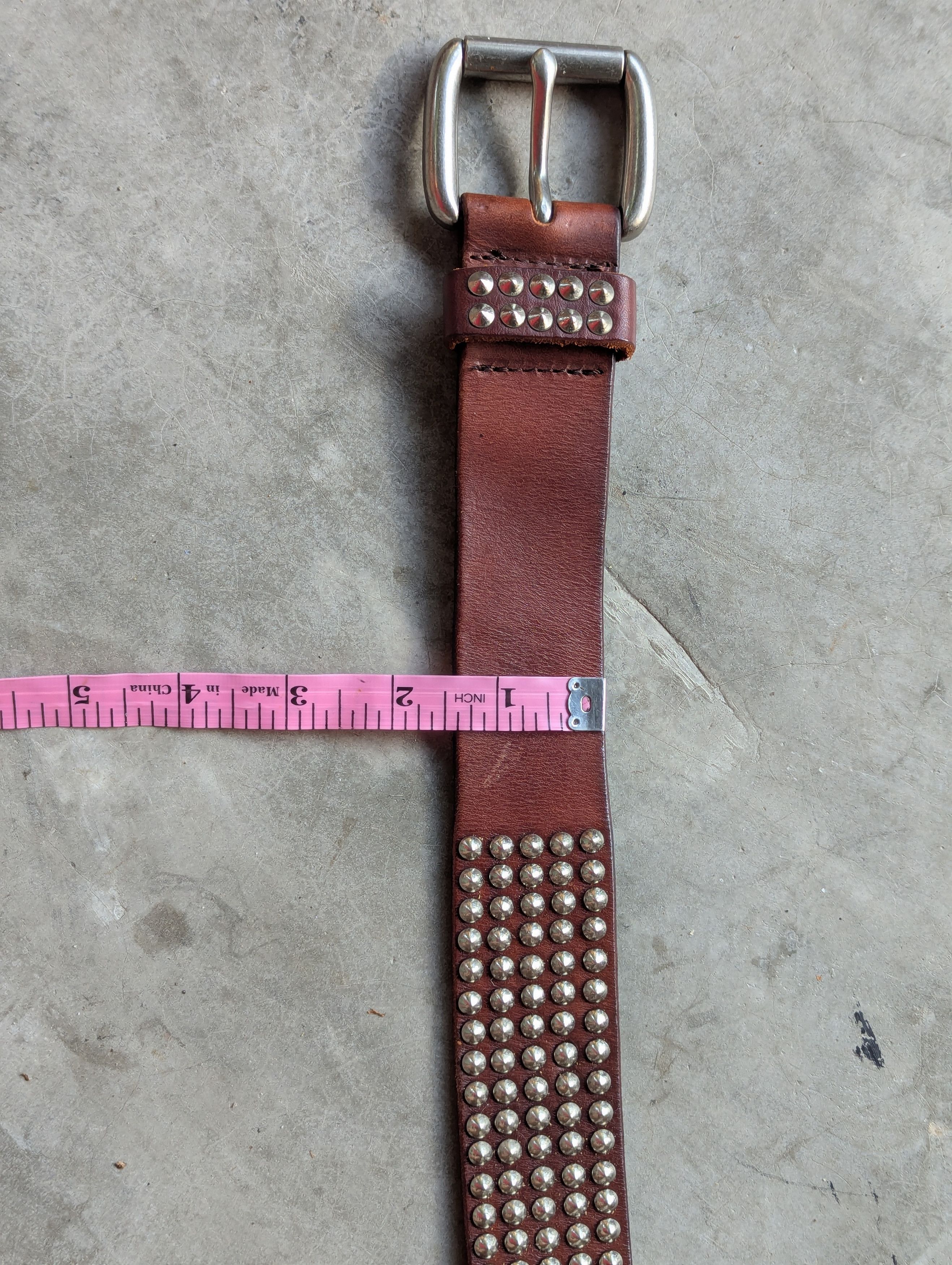 Hollywood Trading Company HTC Hollywood Trading Company Spiked Studded Leather Belt Size 40 - 6 Thumbnail