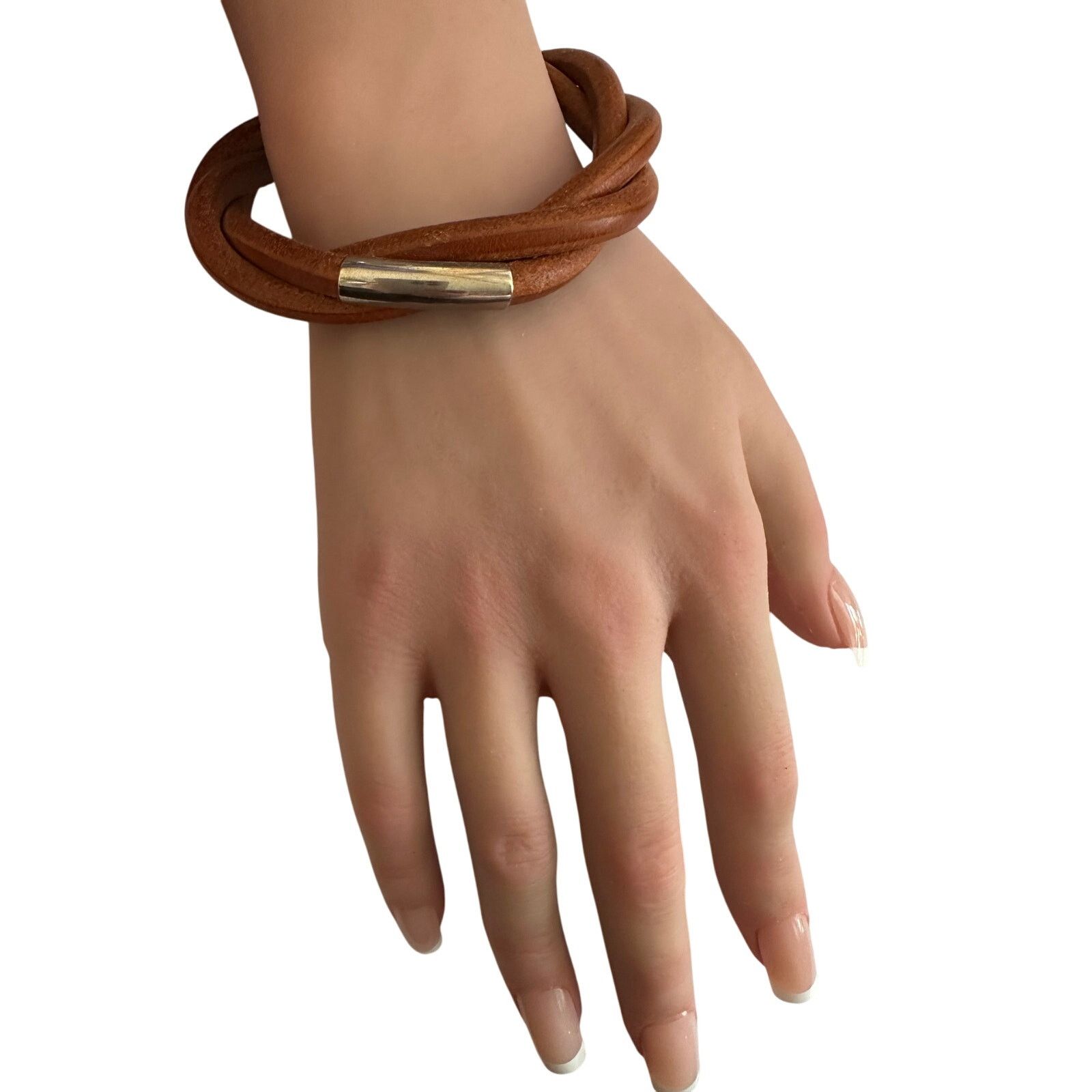 Hermes Hermes Brown Leather Tornado Bracelet Size ONE SIZE - 11 Thumbnail