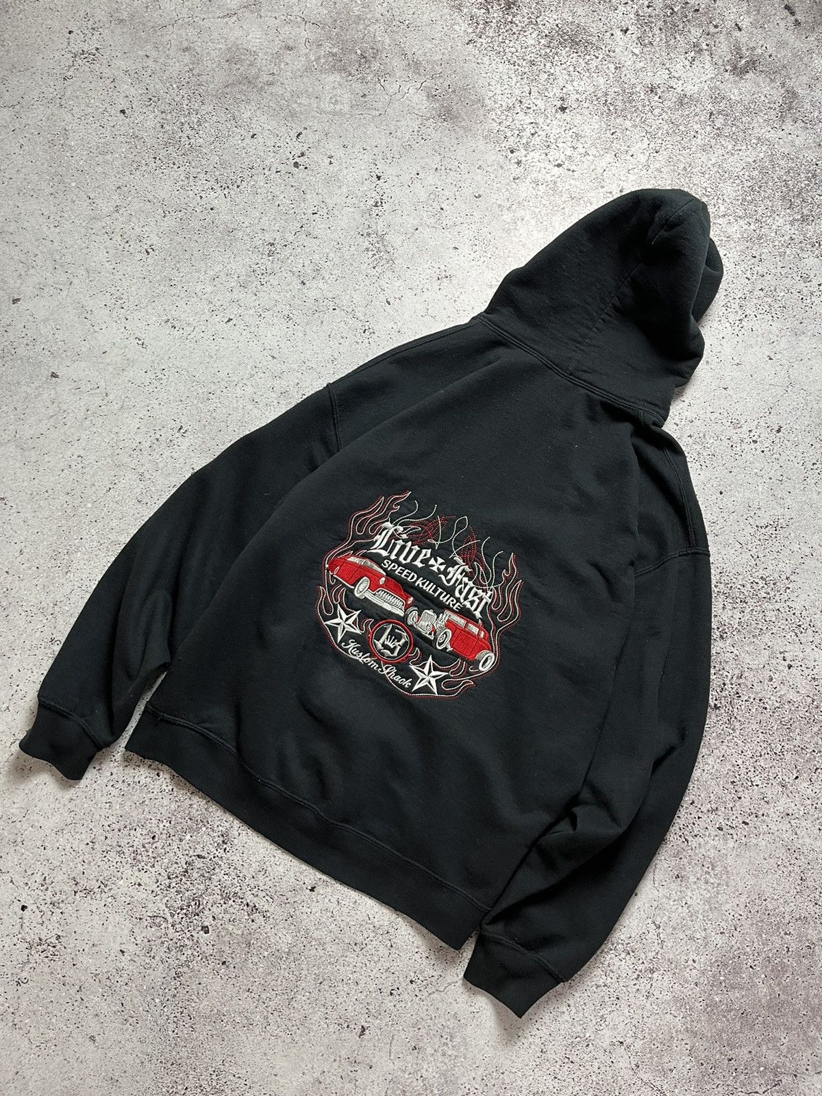 Vintage 👔🚘Hoodie Live Fast Speed Culture Moto Size US L / EU 52-54 / 3 - 2 Thumbnail