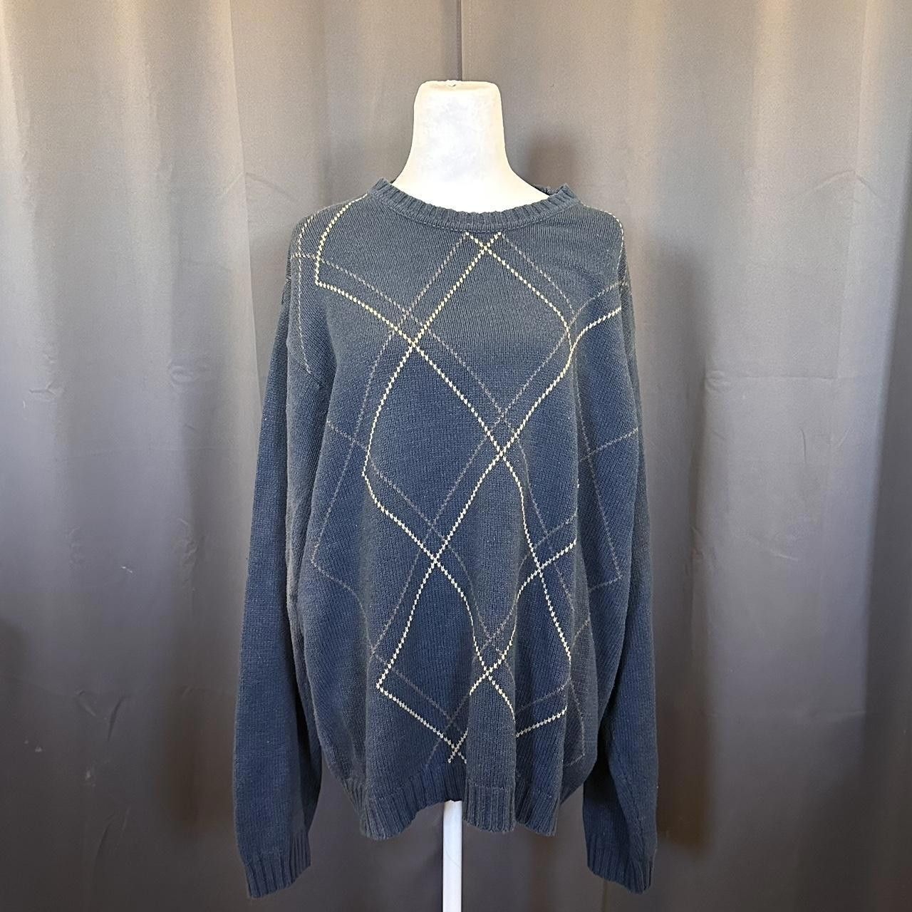 Izod Vintage Izod Blue Argyle Sweater Size US XL / EU 56 / 4 - 1 Thumbnail