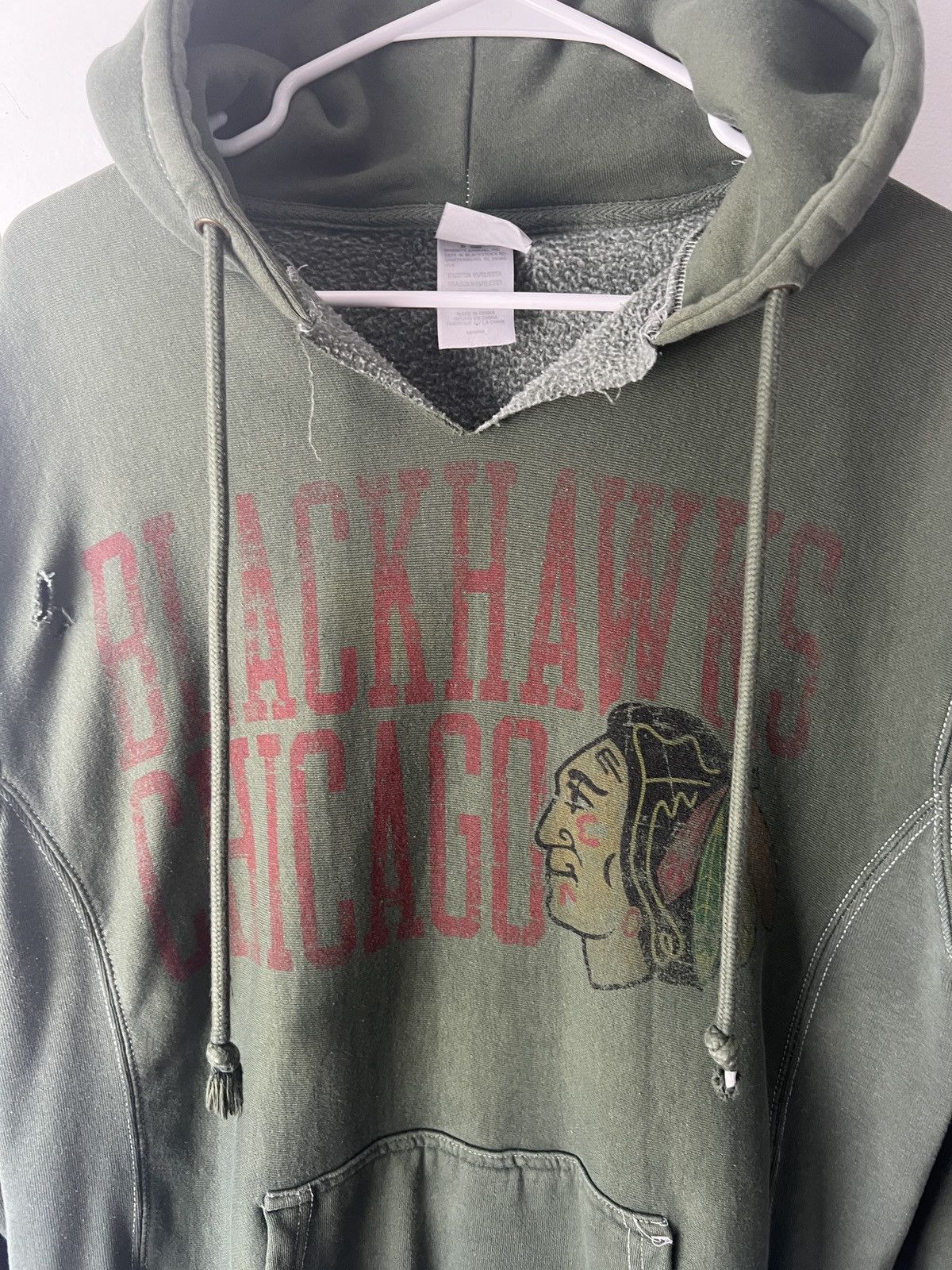 NHL Vintage Green NHL Chicago Blackhawks Hoodie Sweatshirt Size US M / EU 48-50 / 2 - 2 Thumbnail