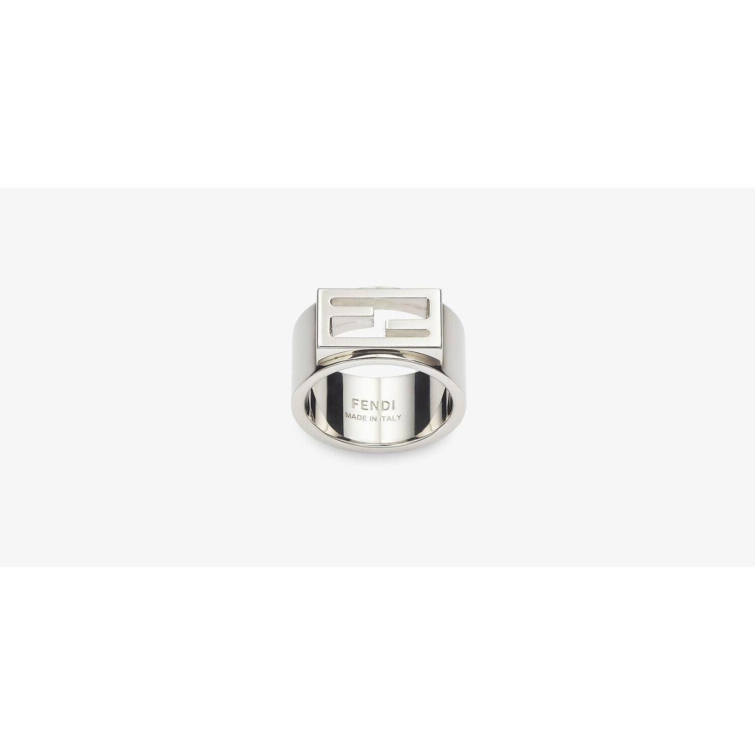 Fendi FENDI Baguette marbled silver tone metal FF ring authentic Size ONE SIZE - 2 Thumbnail