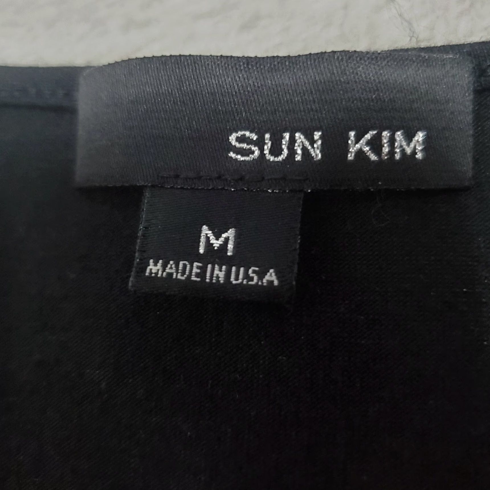 Vintage Sun Kim Tunic Top Women M Black Asymmetrical Bubble Hem Stretch Lagenlook USA Size M / US 6-8 / IT 42-44 - 3 Thumbnail