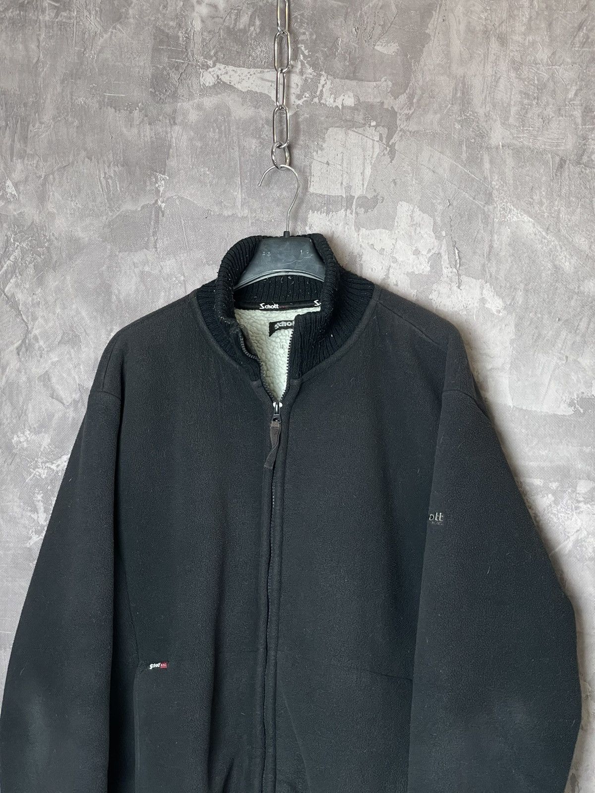 Schott × Vintage Vintage Schott NYC 90s Military Utility Fleece Jacket Size US M / EU 48-50 / 2 - 2 Thumbnail