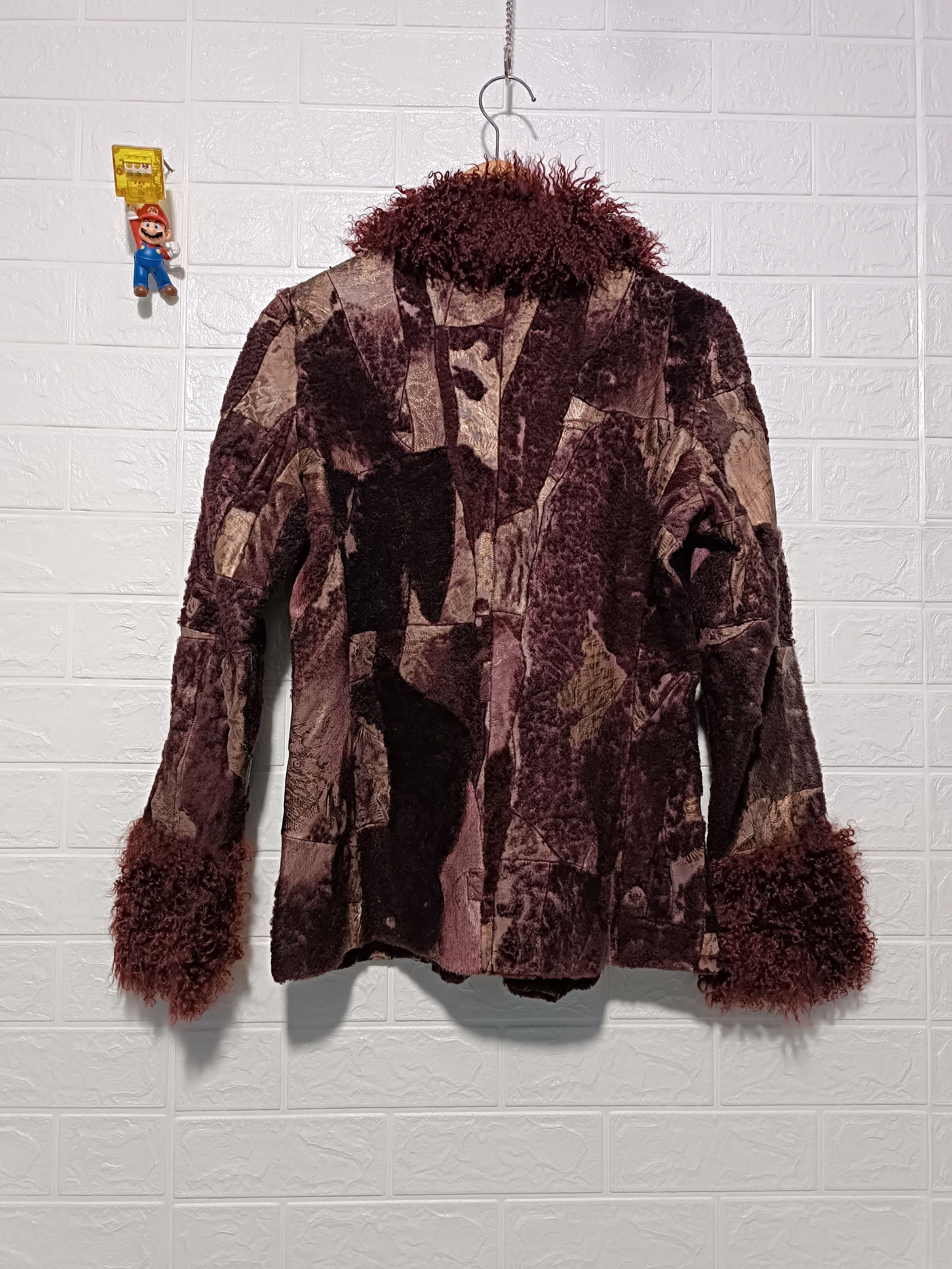 Other Extra Fine Leather Jacket Fur Mix Pabric Coats Red Purple Size ONE SIZE - 5 Thumbnail