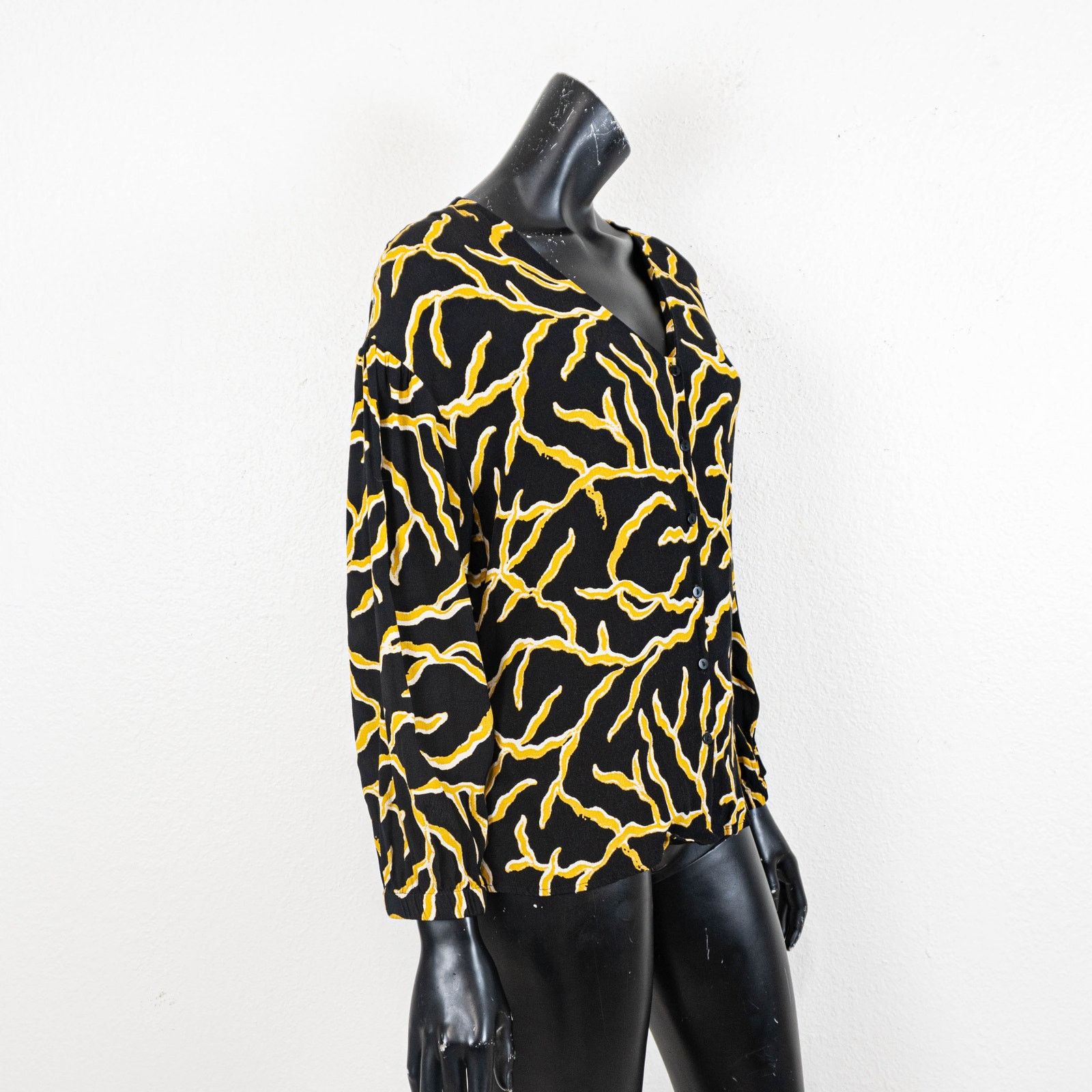 ba&sh Ba&sh Clea Printed Blouse Black Yellow size Large $235 Size L / US 10 / IT 46 - 4 Thumbnail
